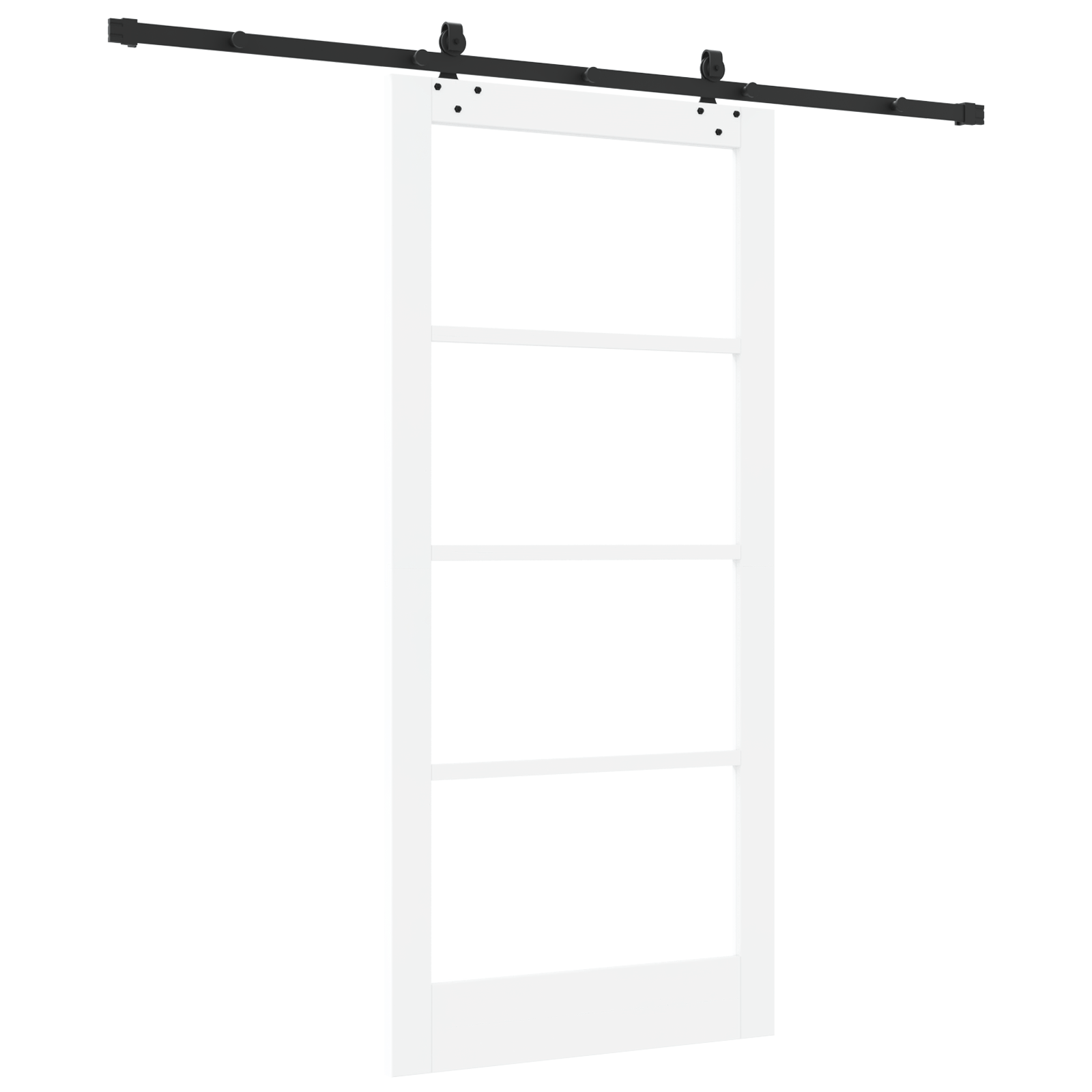 Usa glisanta cu set de accesorii Alb 93x202 cm din lemn masiv de pin — imaginea 7