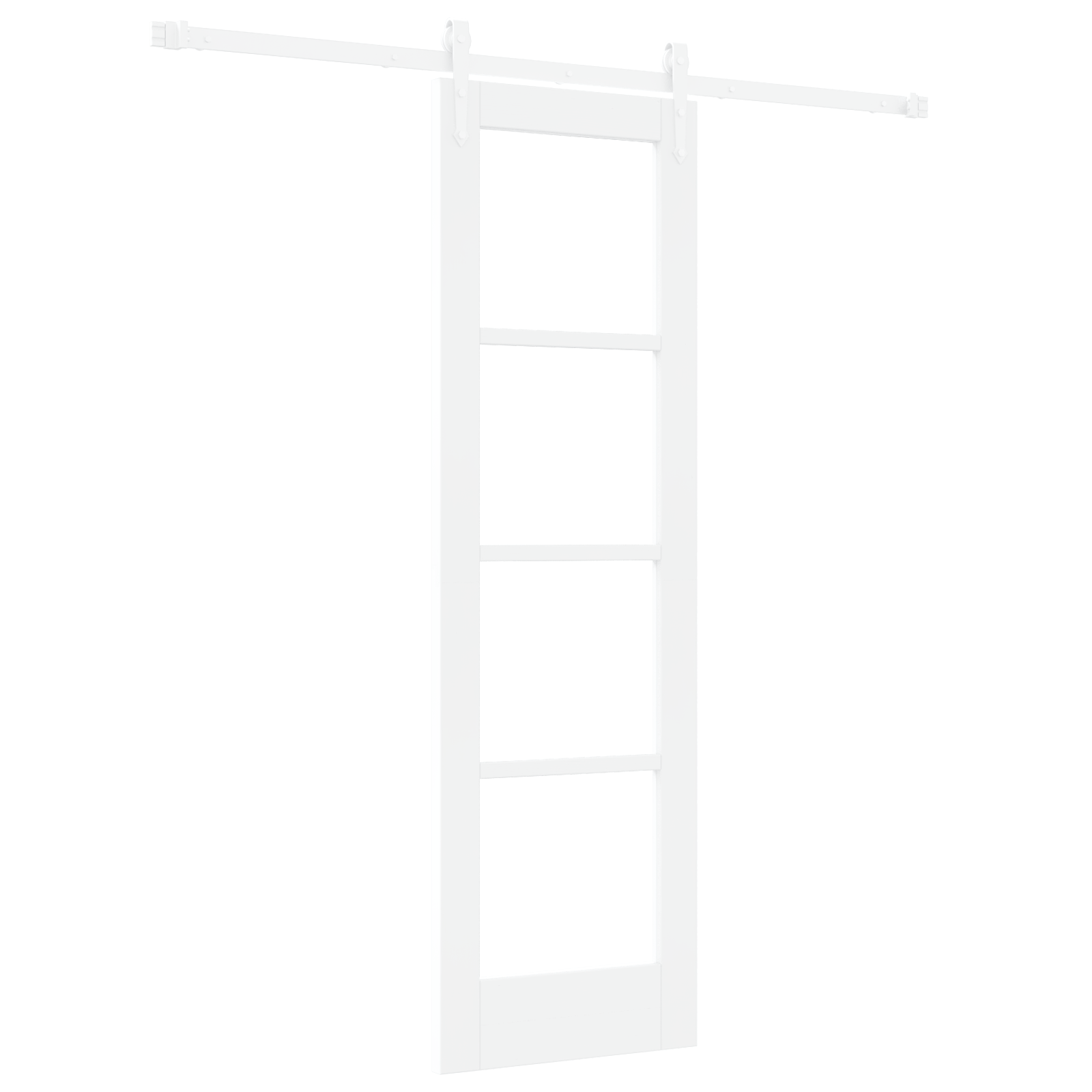 Set usa glisanta cu set de accesorii Alb 61x198.5 cm Lemn Masiv de Pin — imaginea 2