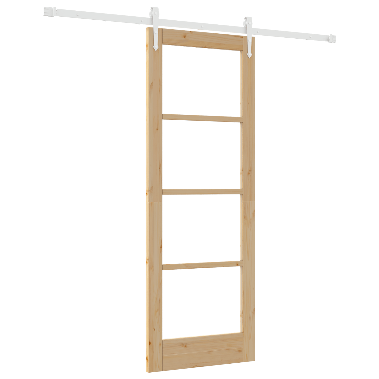 Set de usi glisante cu accesorii 73.5x198.5 cm Lemn masiv de pin — imaginea 2