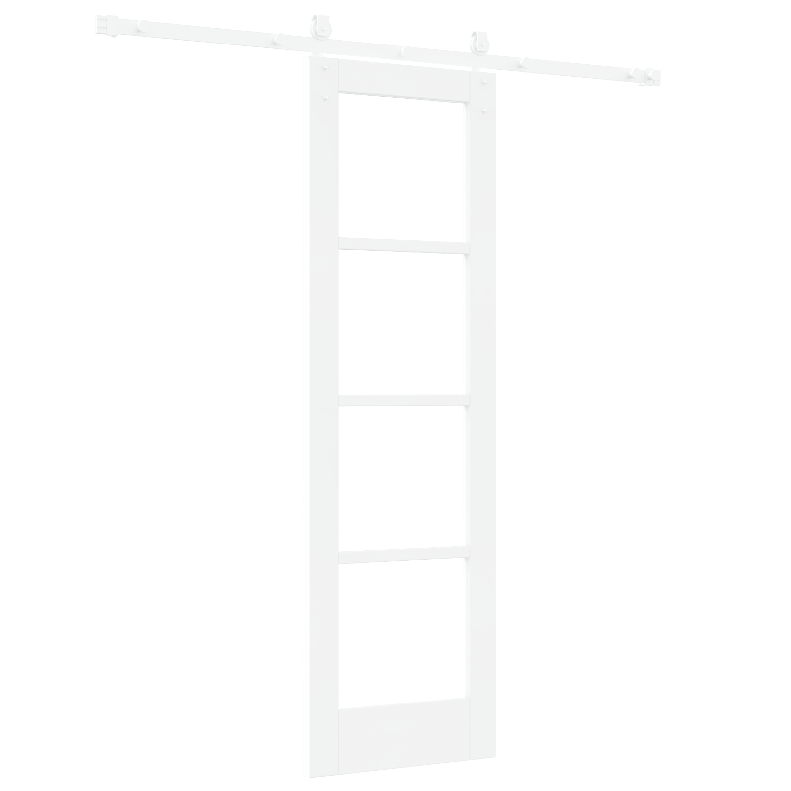 Set usa glisanta cu set de accesorii Alb 61x198.5 cm Lemn Masiv de Pin — imaginea 6