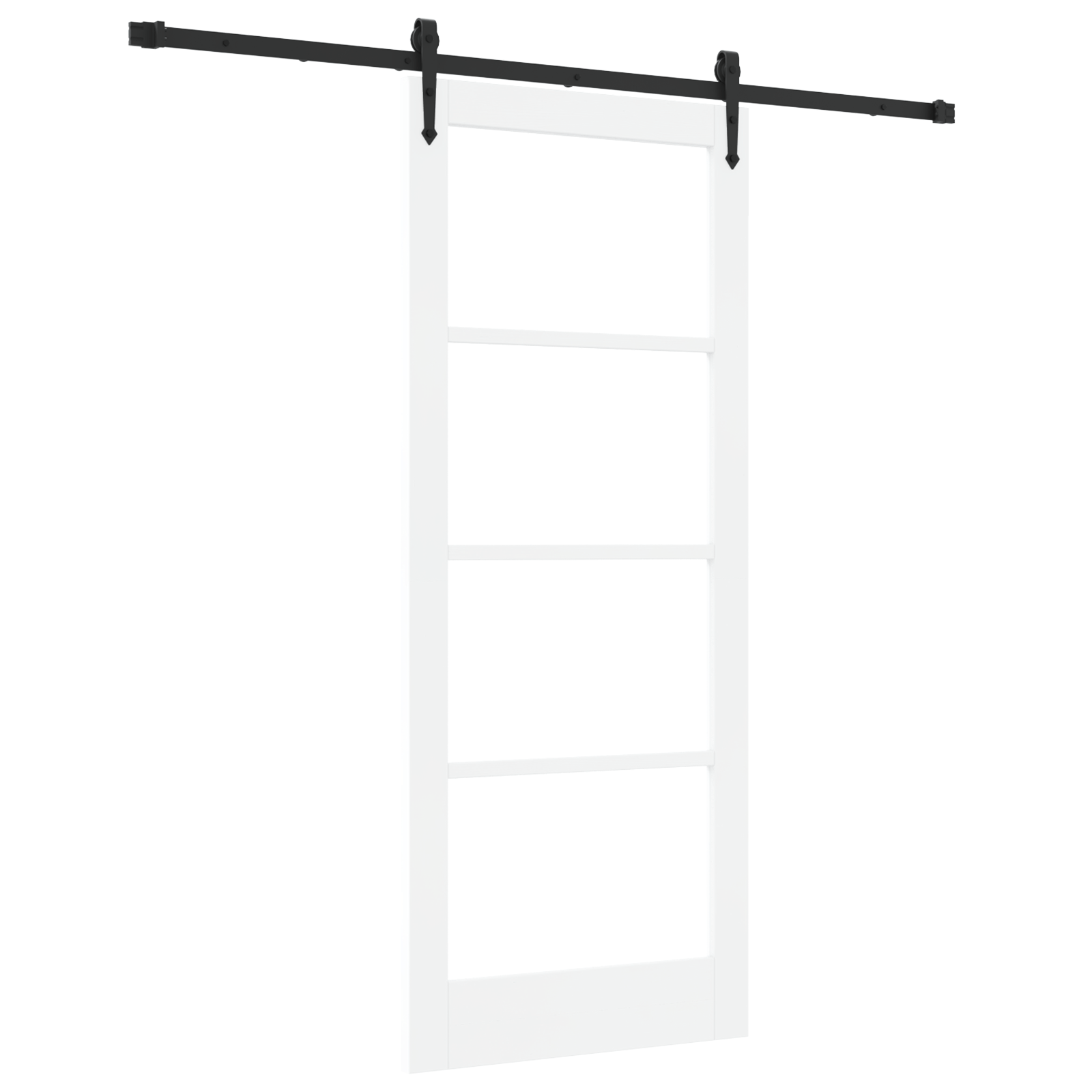 Usa glisanta cu set de accesorii alb 83x202 cm din lemn masiv de pin — imaginea 2