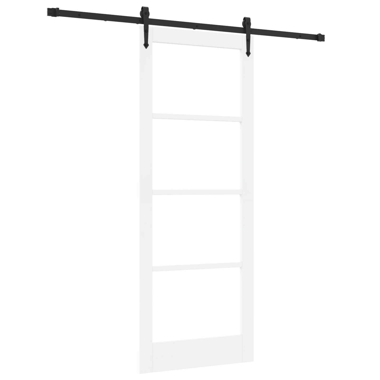 Usa Glisanta cu Set de Fittings Alb 83x211 cm Lemn Masiv de Pin — imaginea 2