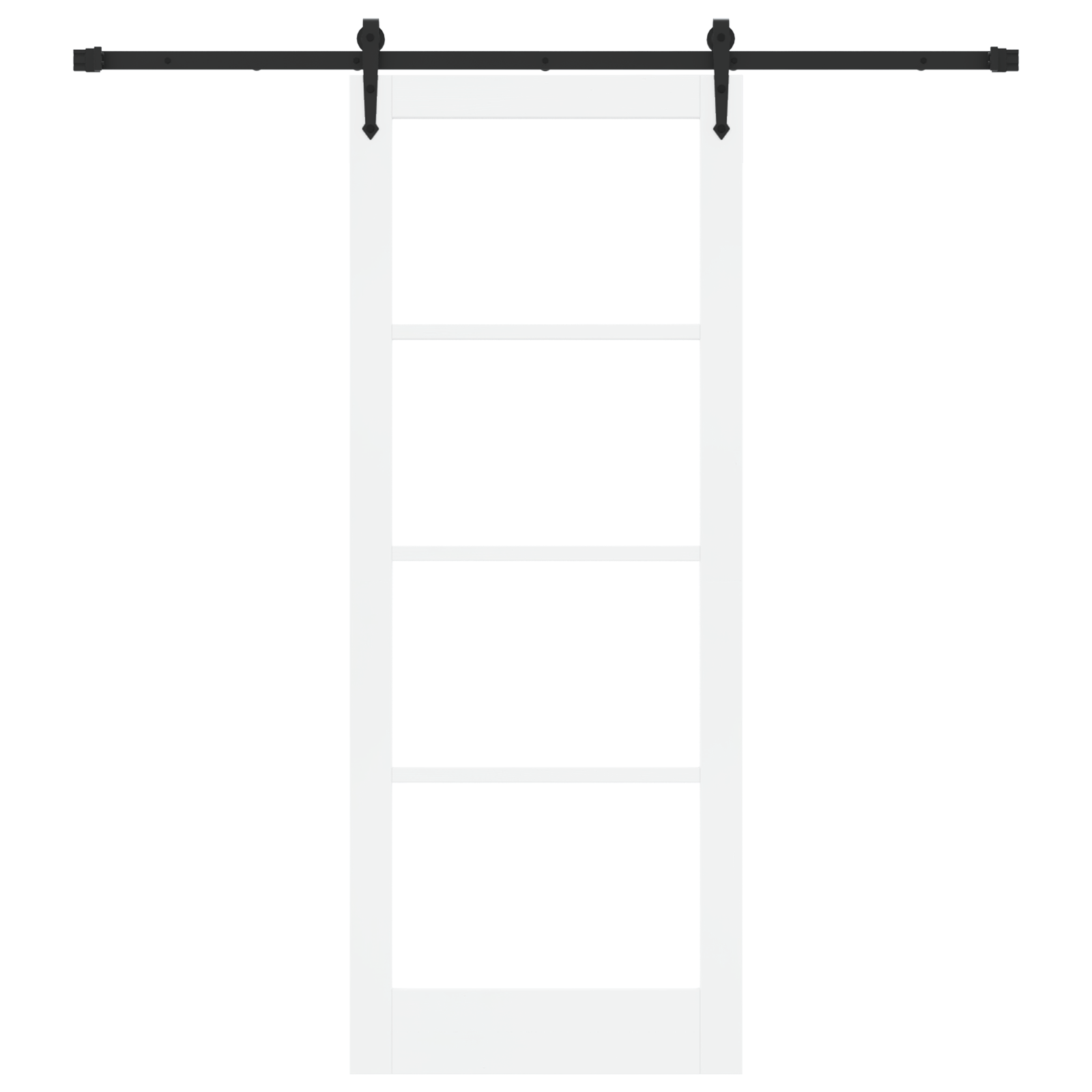 Usa Glisanta cu Set de Fittings Alb 83x211 cm Lemn Masiv de Pin — imaginea 4