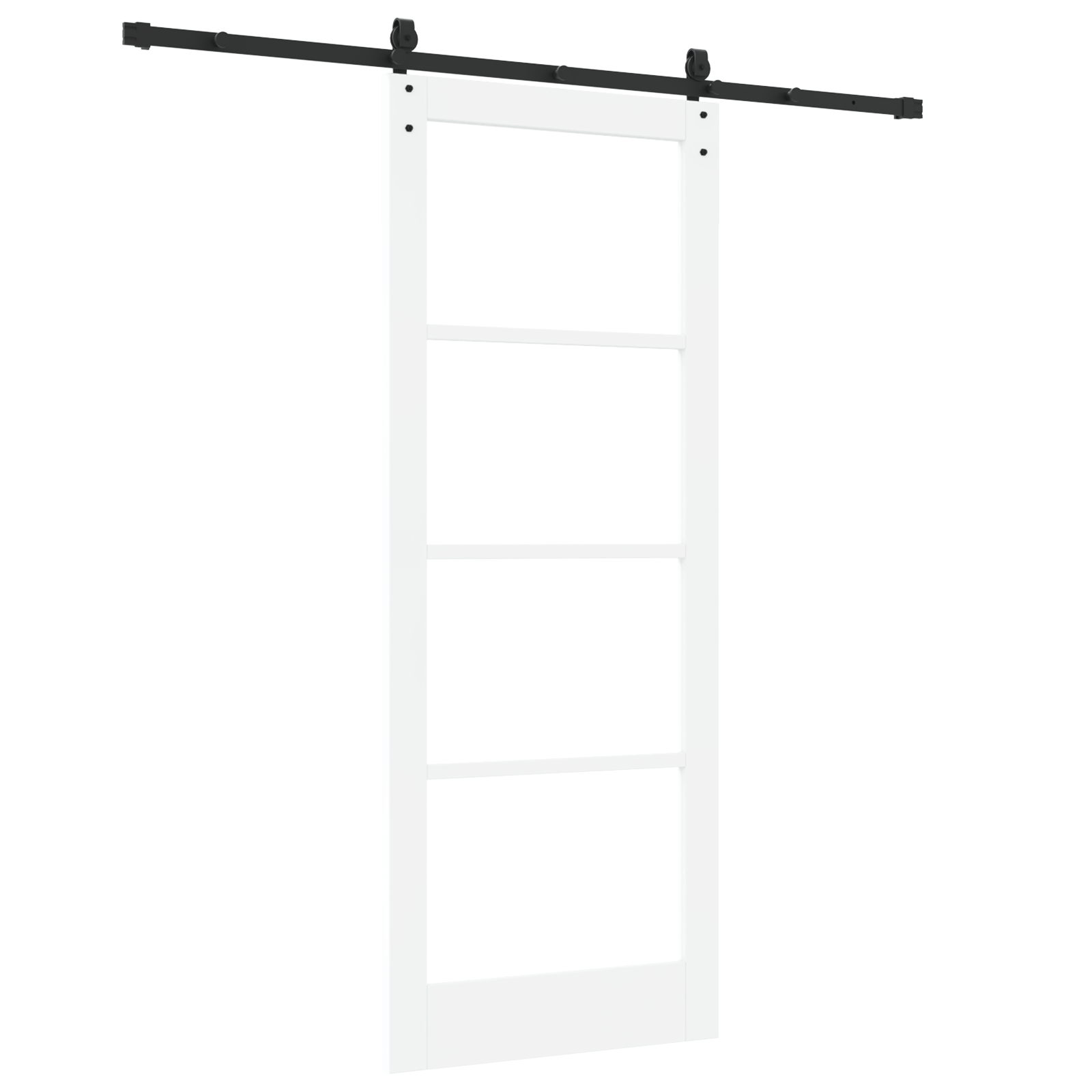 Usa Glisanta cu Set de Fittings Alb 83x211 cm Lemn Masiv de Pin — imaginea 6