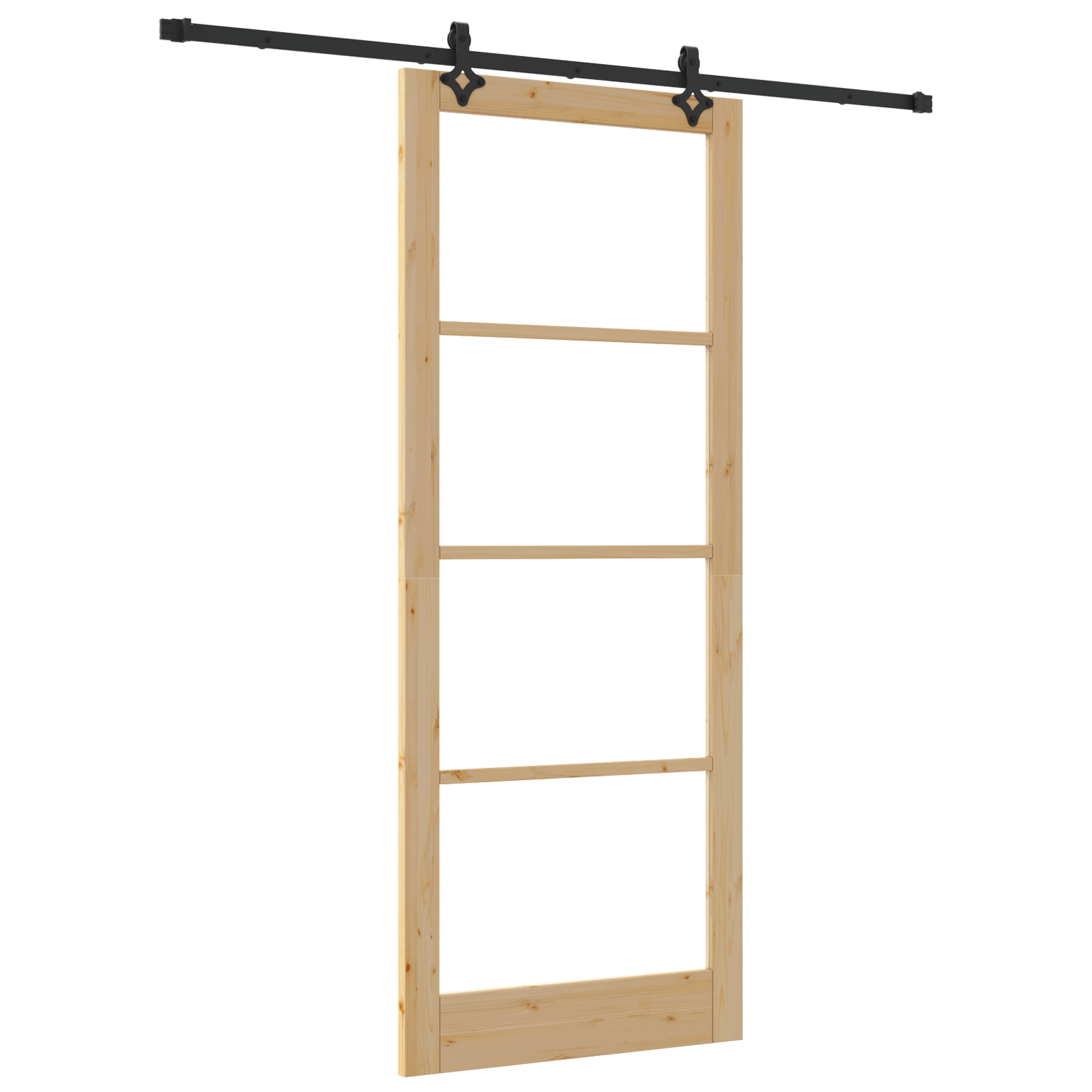 Usa glisanta cu set hardware 93x232 cm din lemn solid de pin — imaginea 2