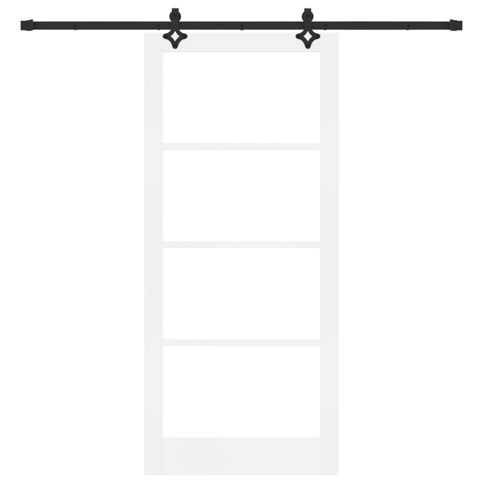 Usa Glisanta cu Set de Accesorii Alb 93x211 cm Lemn Masiv de Pin — imaginea 4