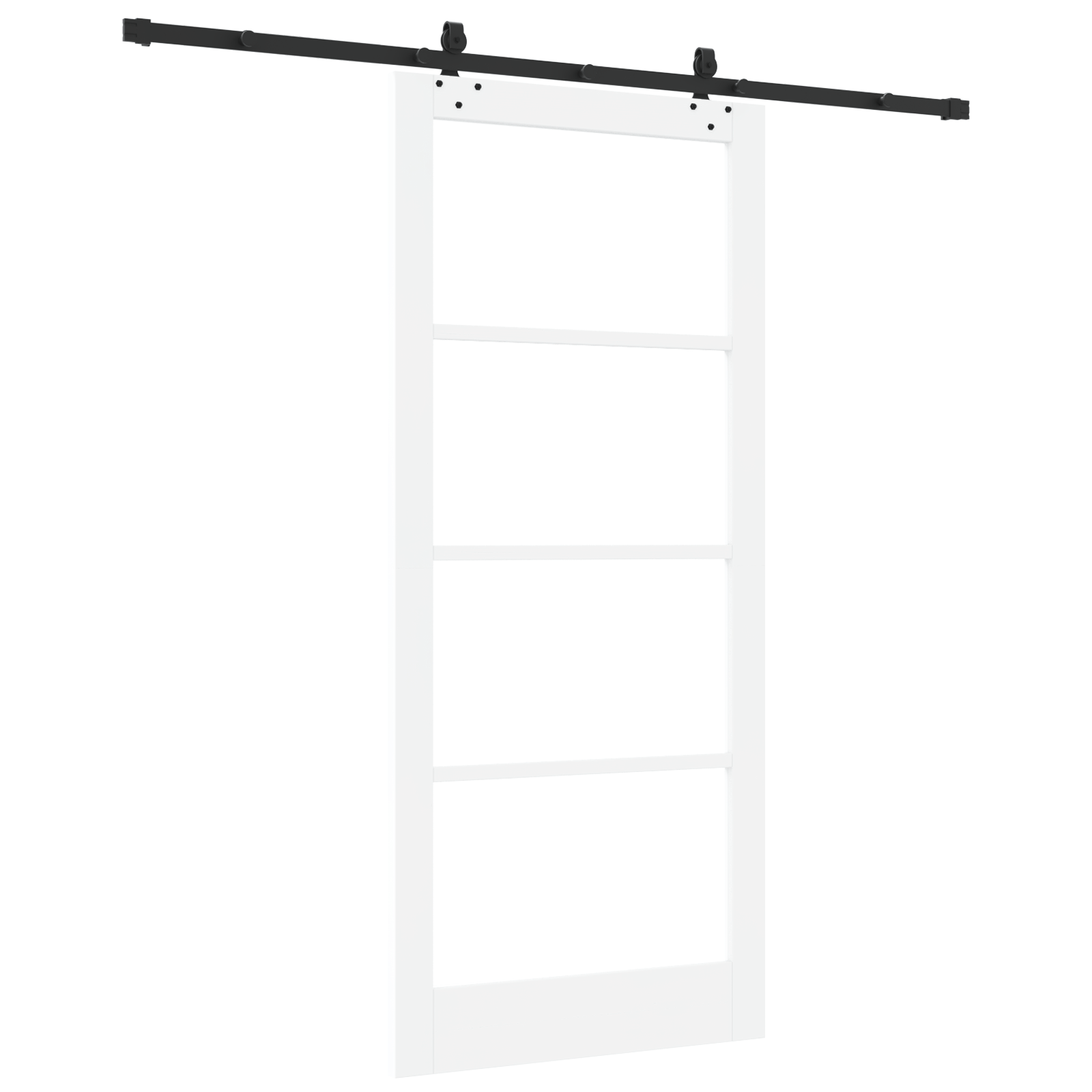 Usa Glisanta cu Set de Accesorii Alb 93x211 cm Lemn Masiv de Pin — imaginea 6