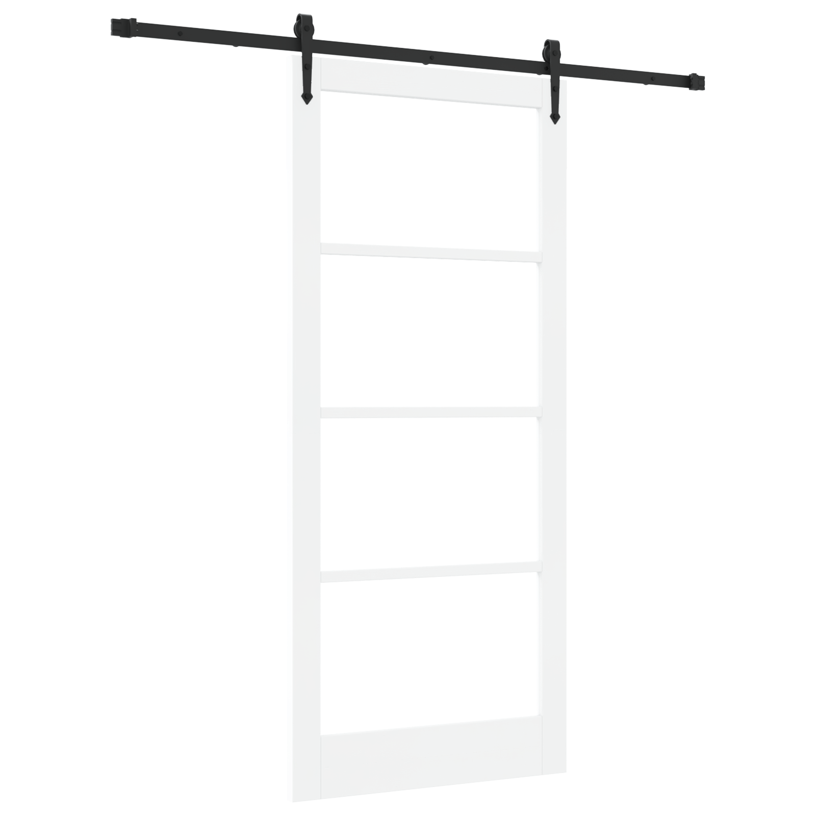 Usa Glisanta cu Set de Hardware Alb 93x211 cm Lemn Solid de Pin — imaginea 2