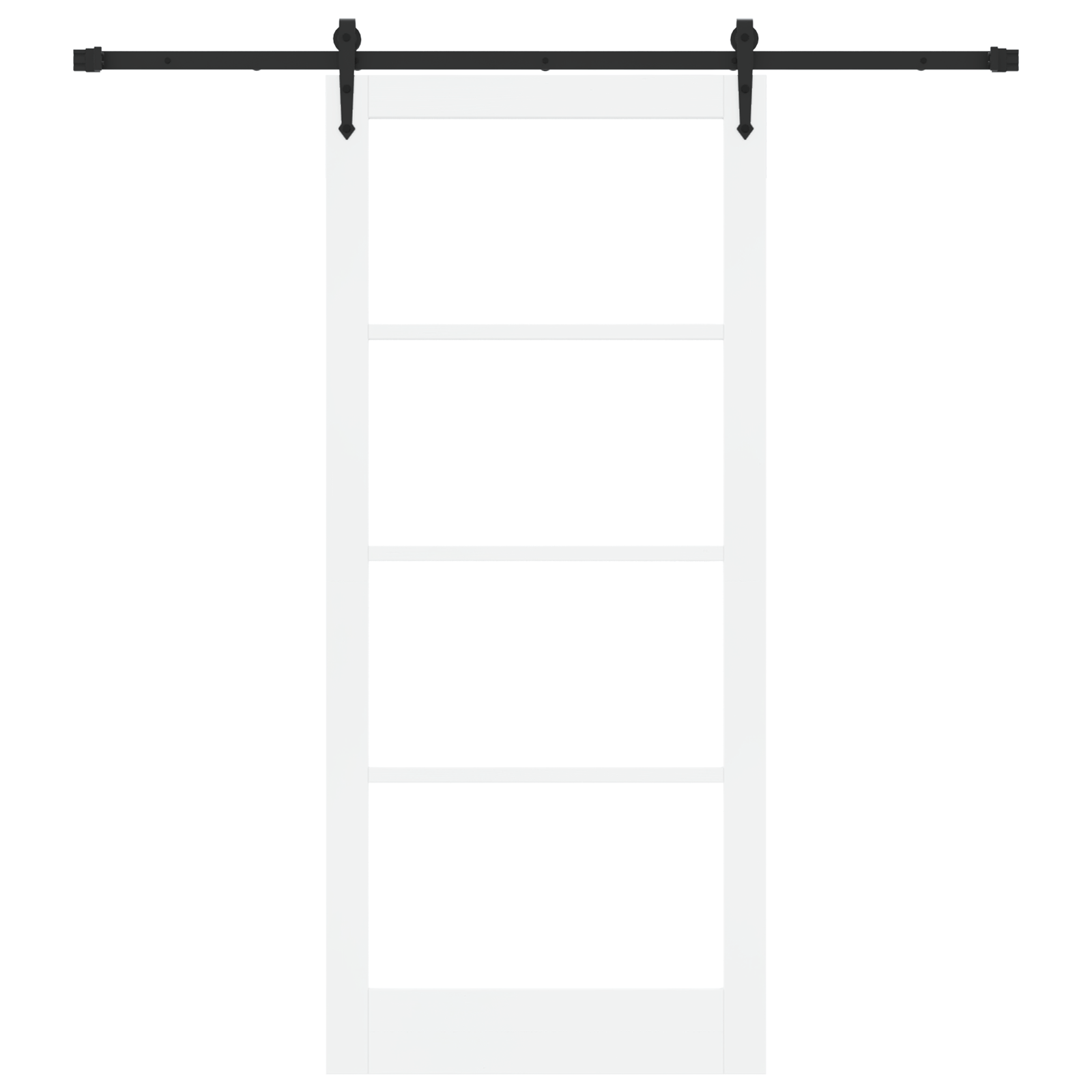 Usa Glisanta cu Set de Hardware Alb 93x211 cm Lemn Solid de Pin — imaginea 4