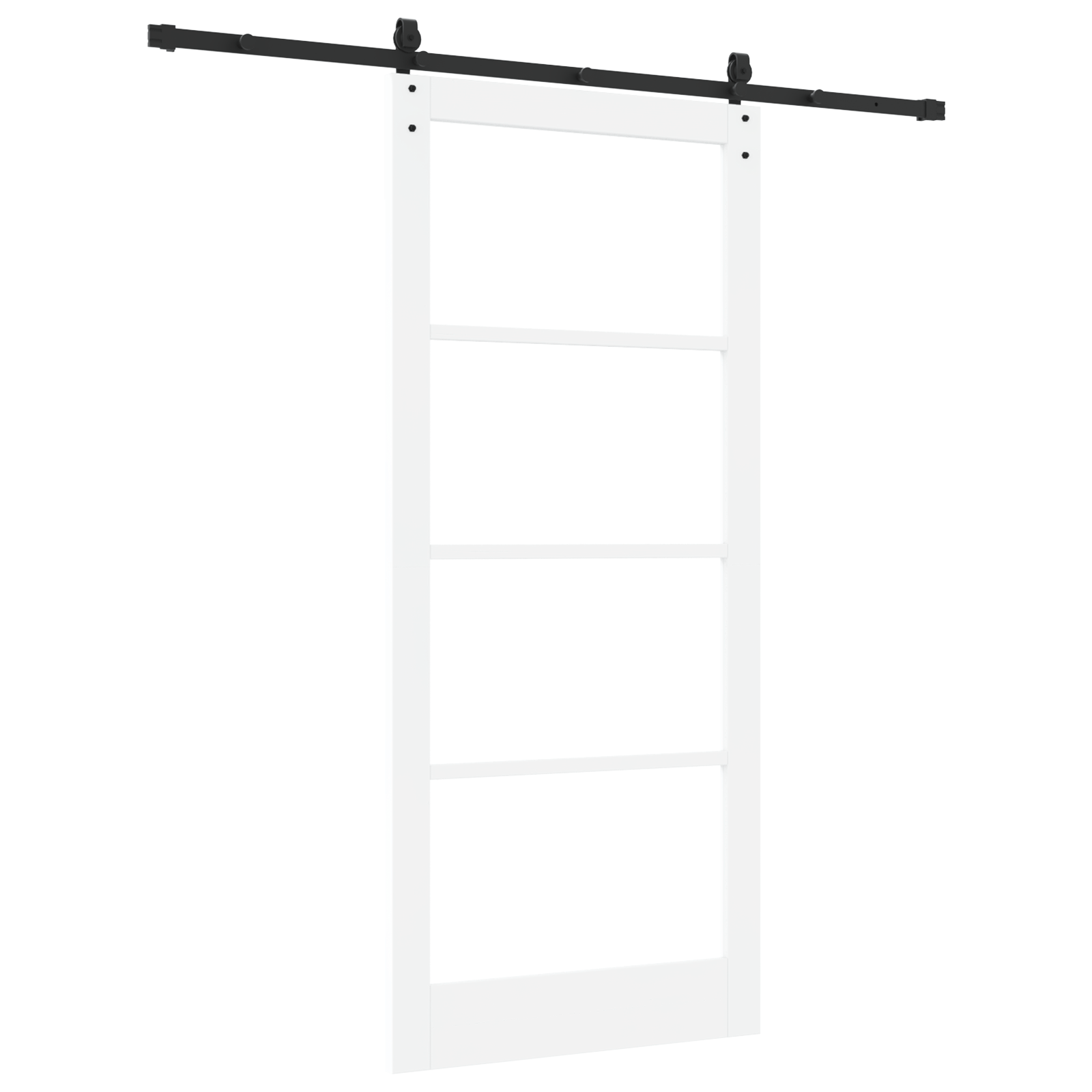 Usa Glisanta cu Set de Hardware Alb 93x211 cm Lemn Solid de Pin — imaginea 6