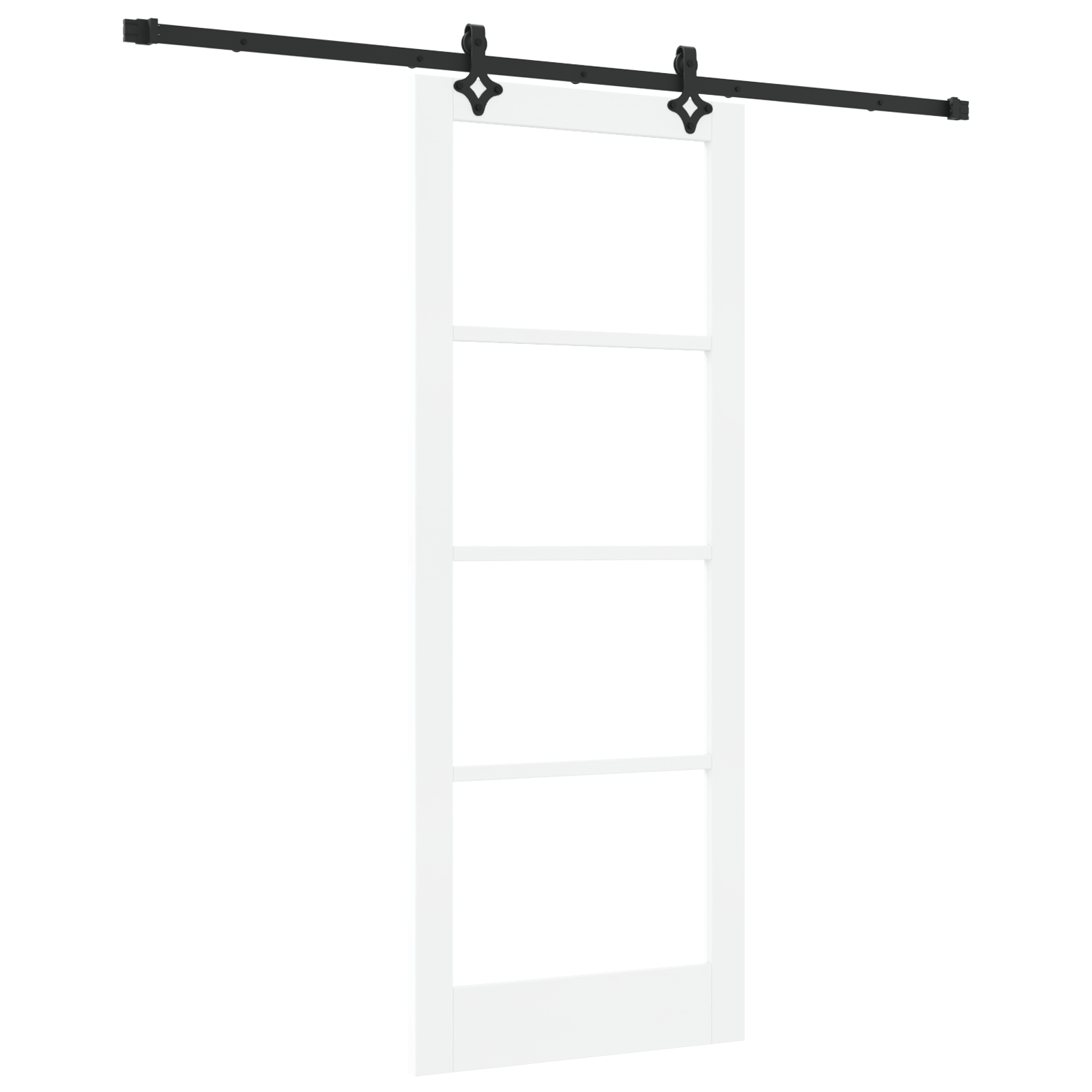 Set usa glisanta cu hardware Alb 83x211 cm Lemn masiv Pin — imaginea 2