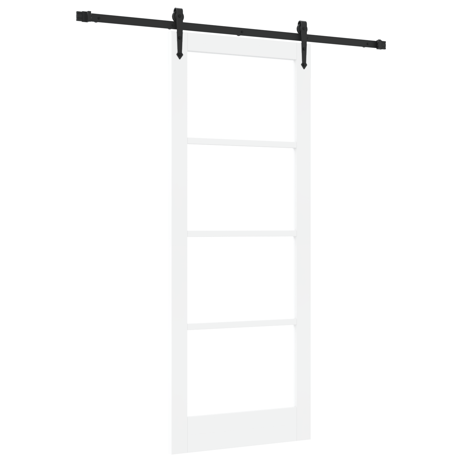 Usa glisanta cu set de accesorii alb 83x211 cm din lemn masiv de pin — imaginea 2