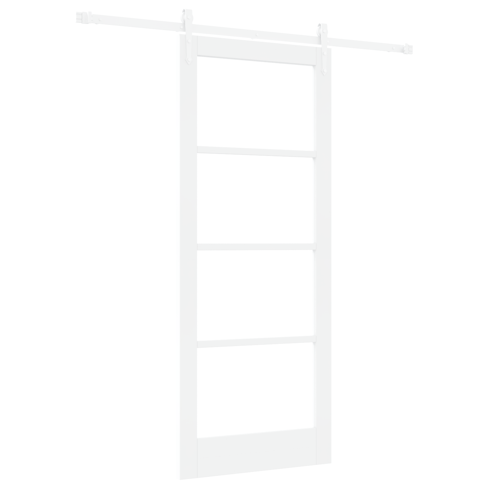 Usa Glisanta cu Set de Accesorii Alb 83x202 cm Lemn Masiv de Pin — imaginea 2