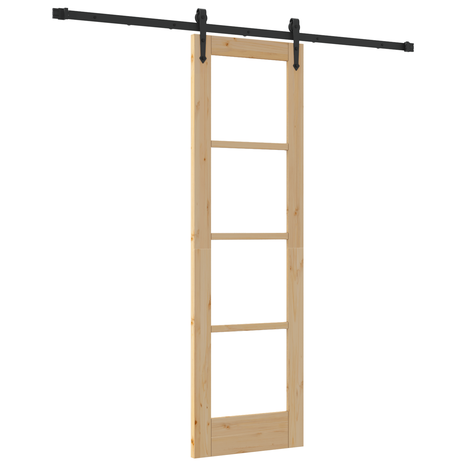 Usa glisanta cu set de accesorii 61x198.5 cm Lemn solid de pin — imaginea 2