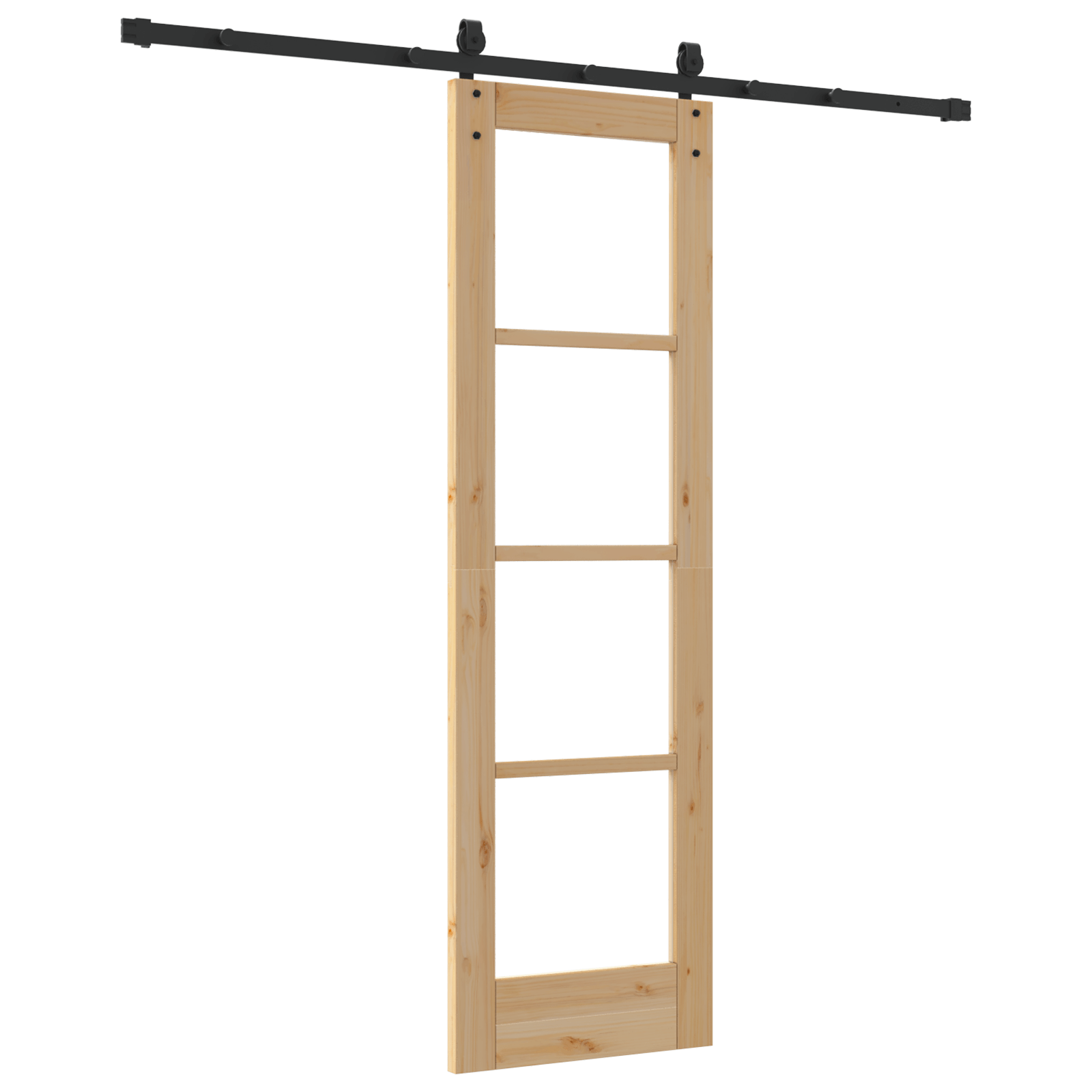 Usa glisanta cu set de accesorii 61x198.5 cm Lemn solid de pin — imaginea 6
