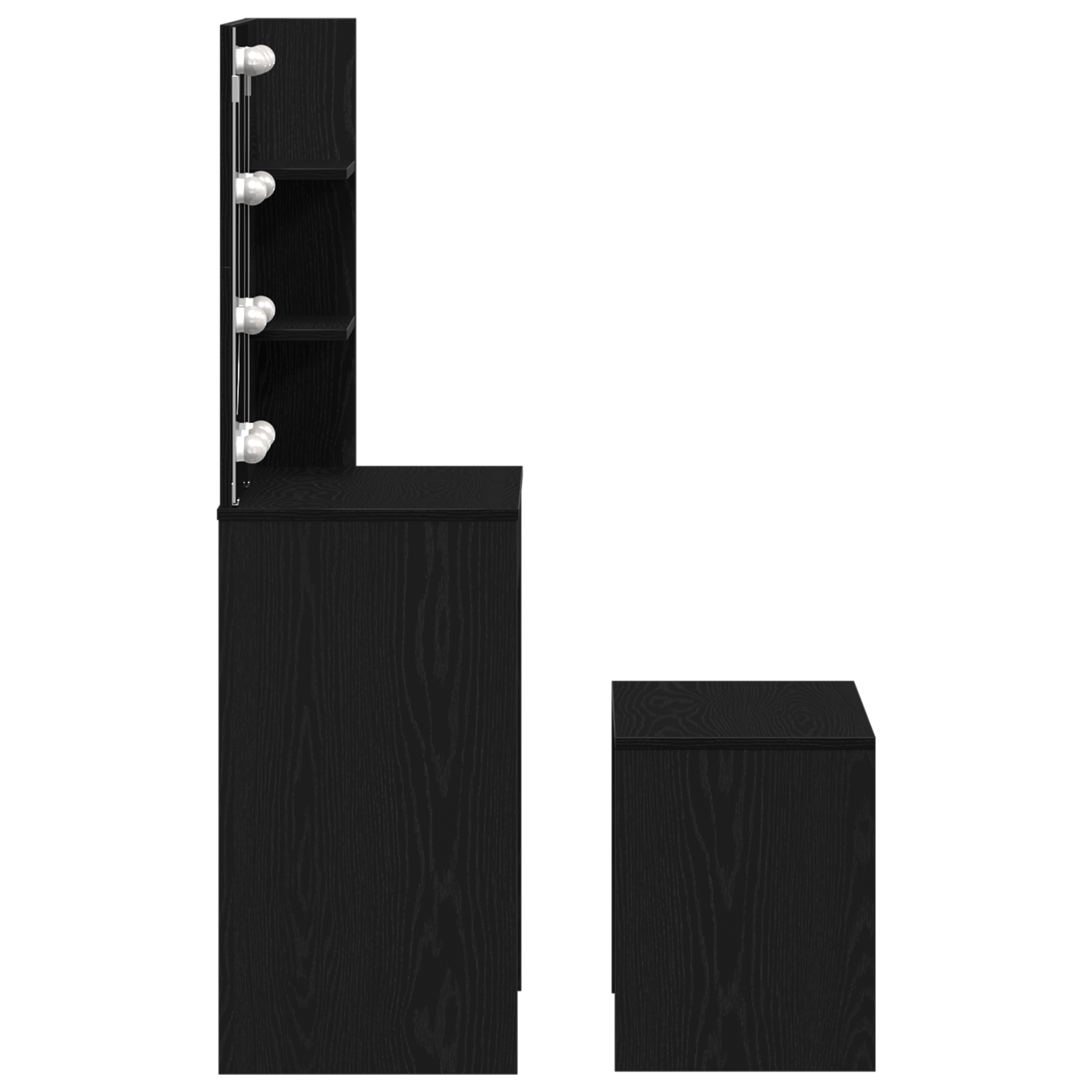 Set de mese de toaleta cu LED - Stejar negru, Lemn prelucrat — imaginea 9