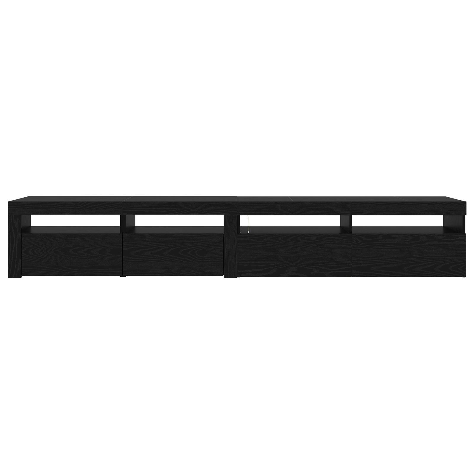 Cabinete TV 2 buc cu lumini LED din stejar negru si lemn ingineresc — imaginea 9