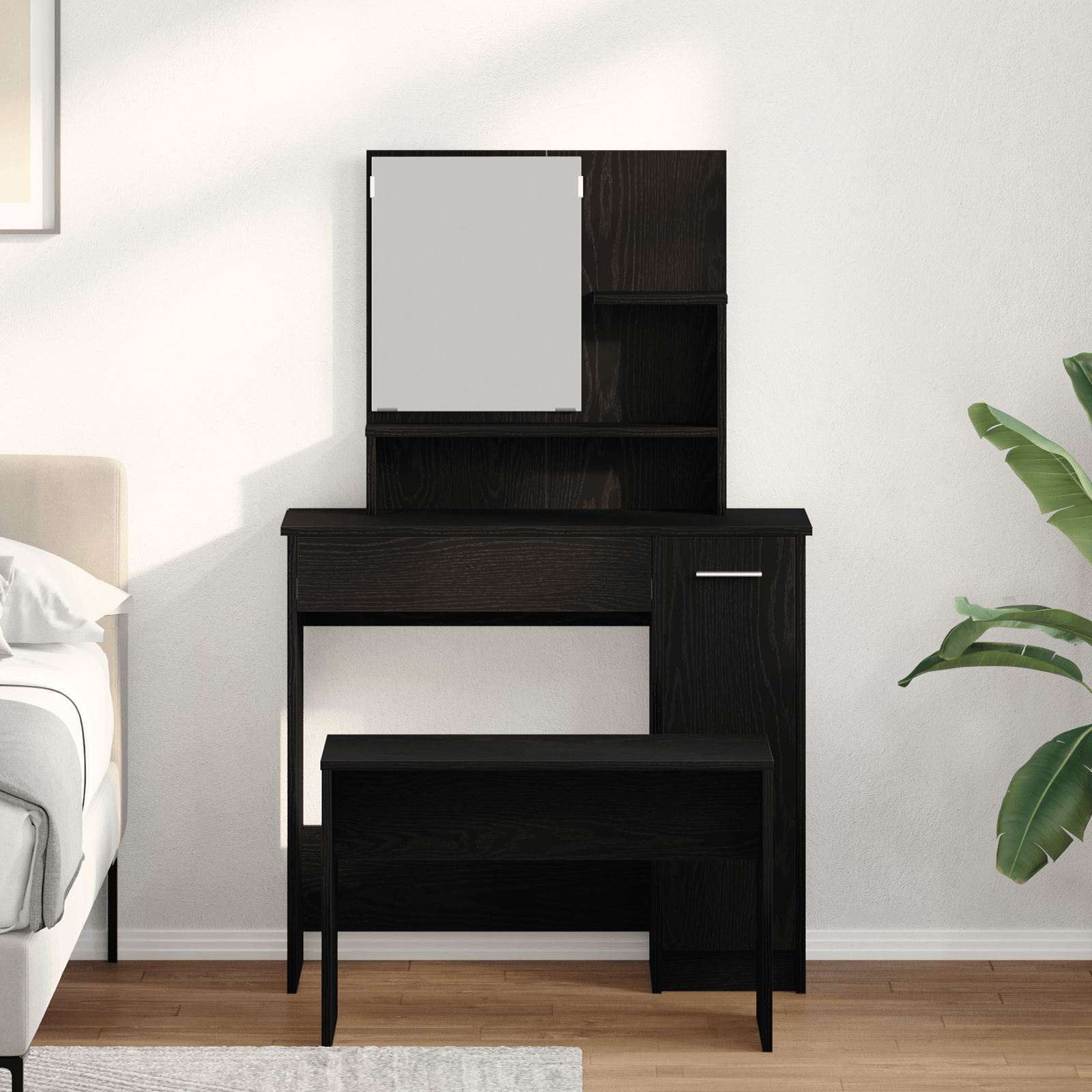 Set masa de toaleta din stejar negru — imaginea 4