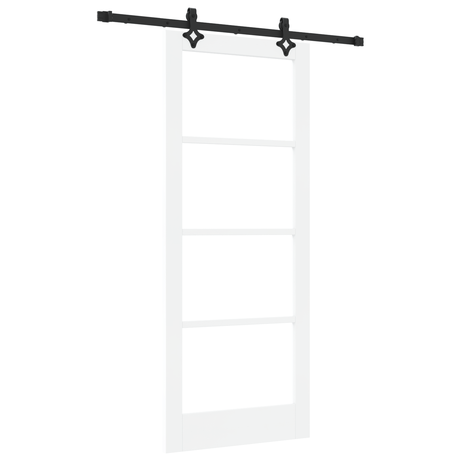 Usa Glisanta cu Set de Hardware Alb 83x202 cm Lemn Masiv de Pin — imaginea 2