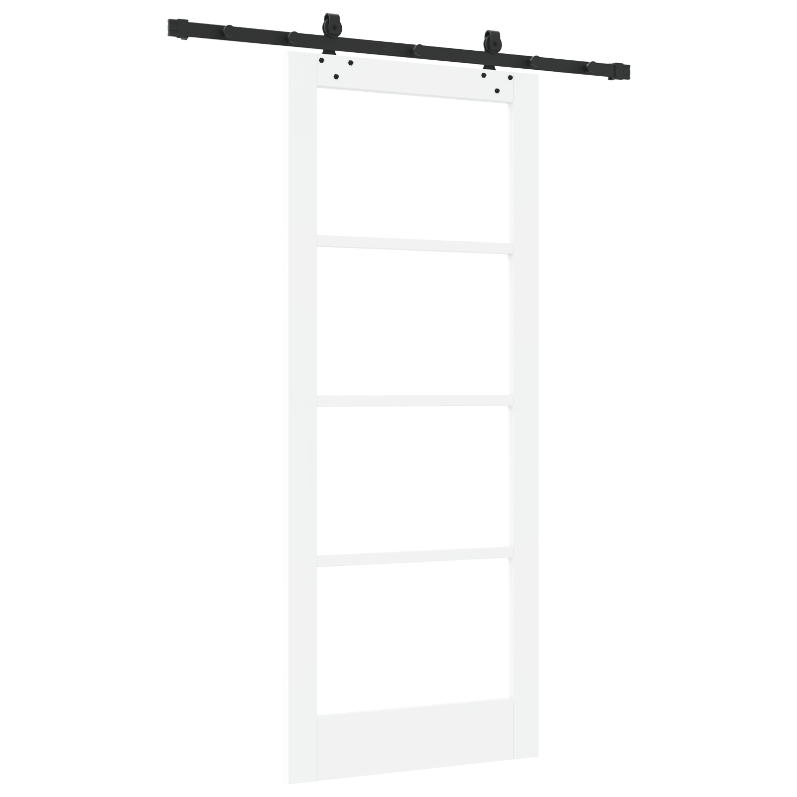 Usa Glisanta cu Set de Hardware Alb 83x202 cm Lemn Masiv de Pin — imaginea 6