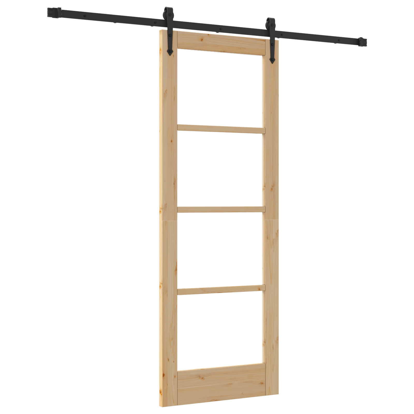 Set usi glisante cu set hardware 73.5x198.5 cm lemn masiv de pin — imaginea 2