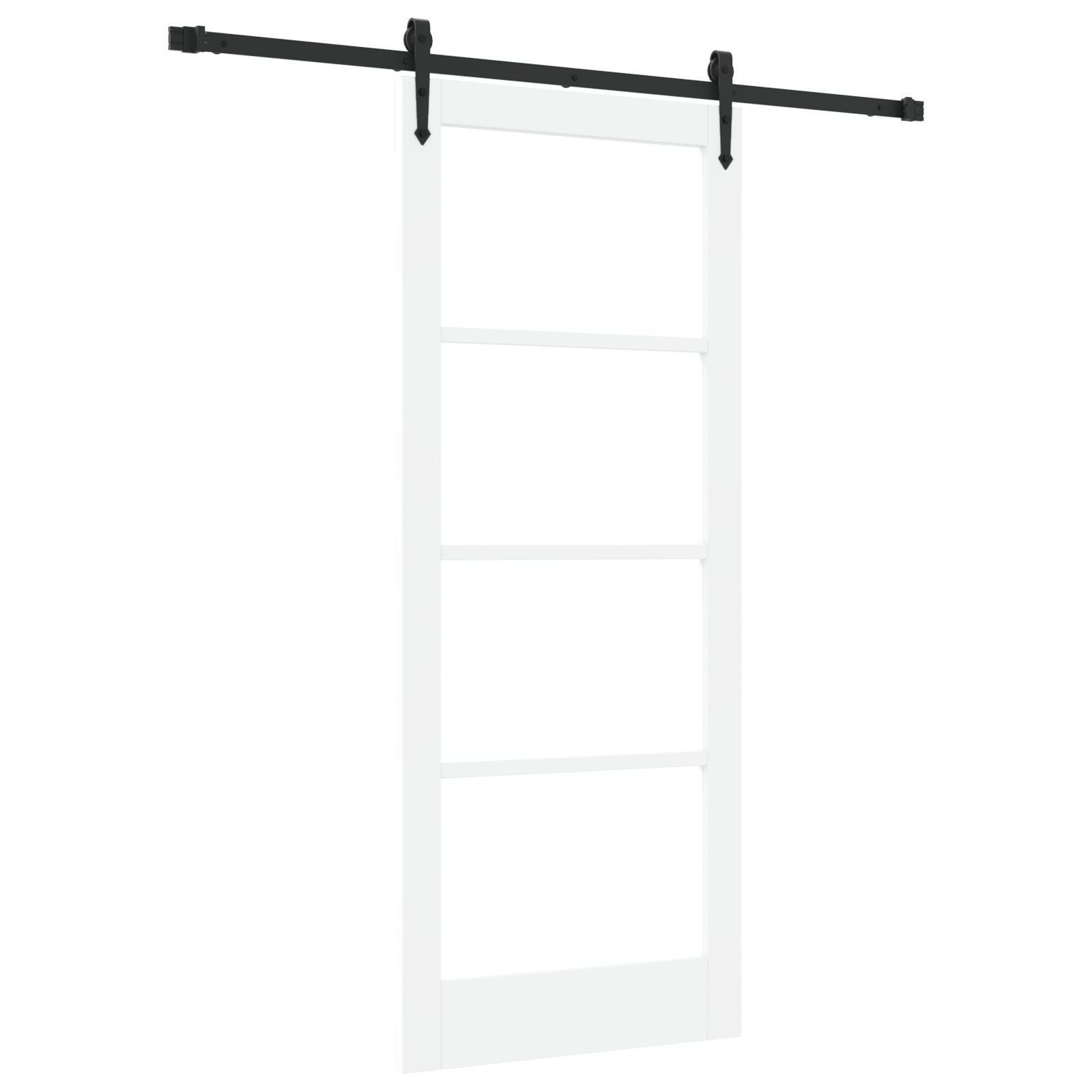 Usa Glisanta cu Set de Accesorii Alb 83x202 cm Lemn Solid de Pin — imaginea 2