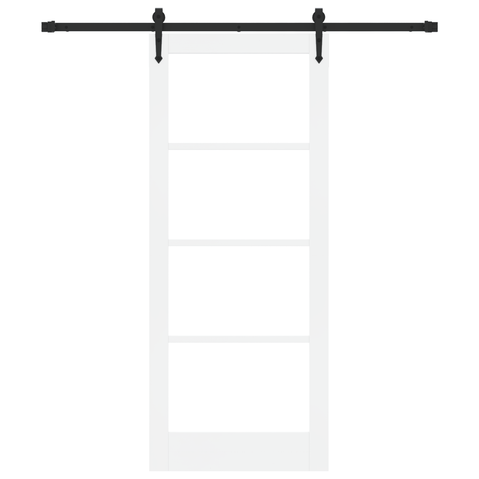 Usa Glisanta cu Set de Accesorii Alb 83x202 cm Lemn Solid de Pin — imaginea 4