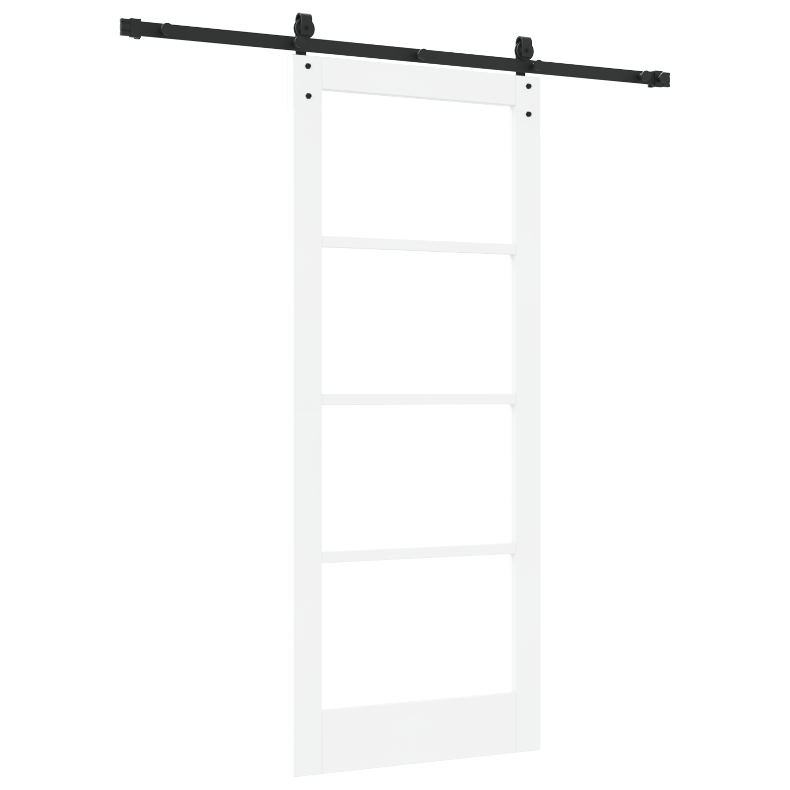 Usa Glisanta cu Set de Accesorii Alb 83x202 cm Lemn Solid de Pin — imaginea 6