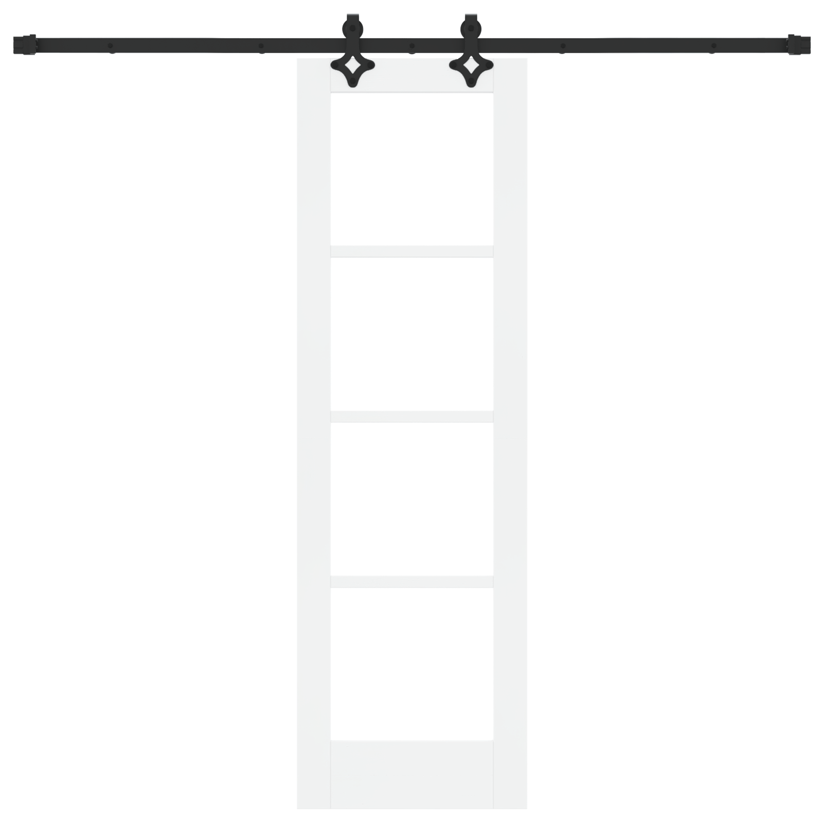Usa glisanta cu set de hardware Alb 61x198.5 cm Lemn masiv Pin — imaginea 4