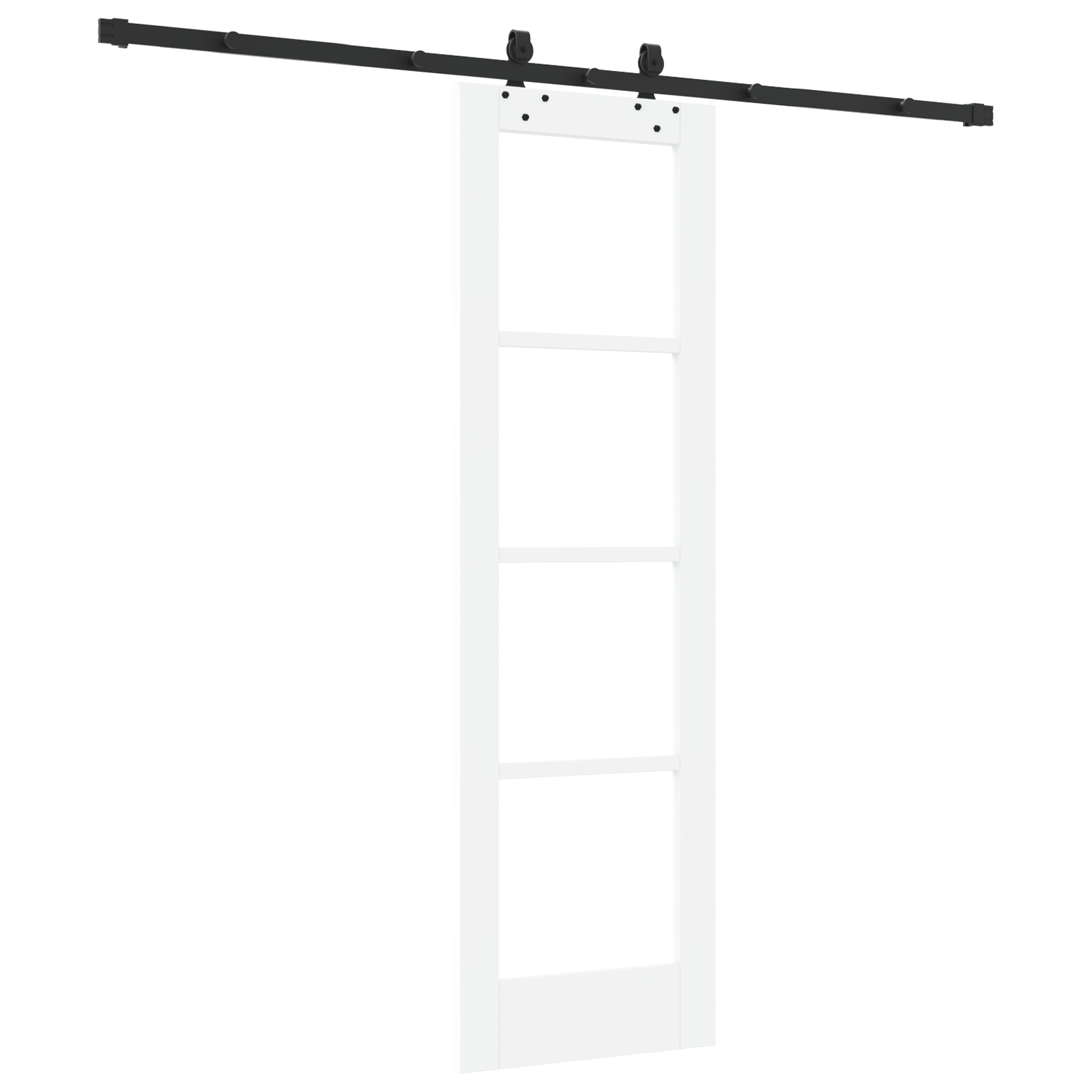 Usa glisanta cu set de hardware Alb 61x198.5 cm Lemn masiv Pin — imaginea 6