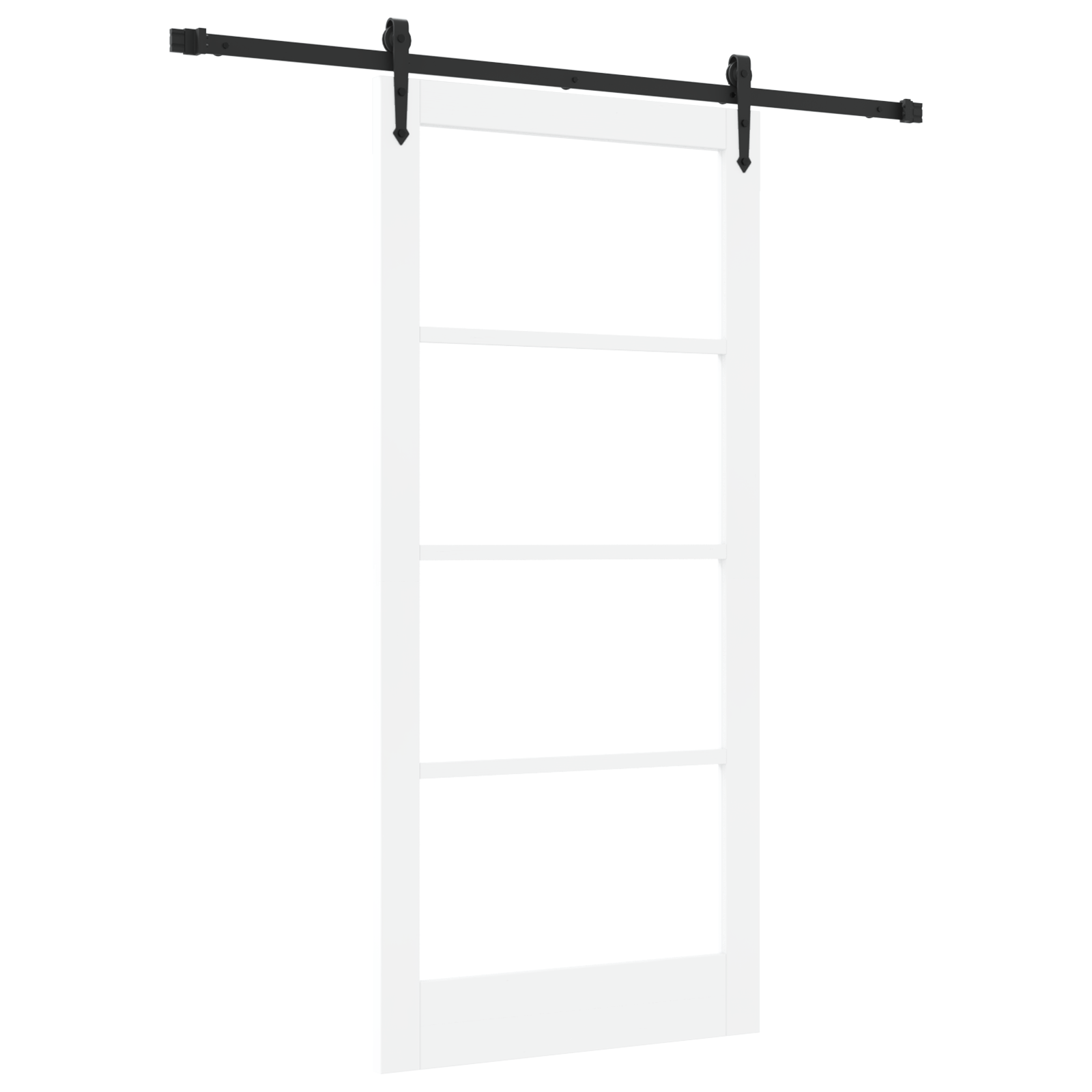 Set usa glisanta cu set de accesorii alb 93x202 cm din lemn masiv de pin — imaginea 2