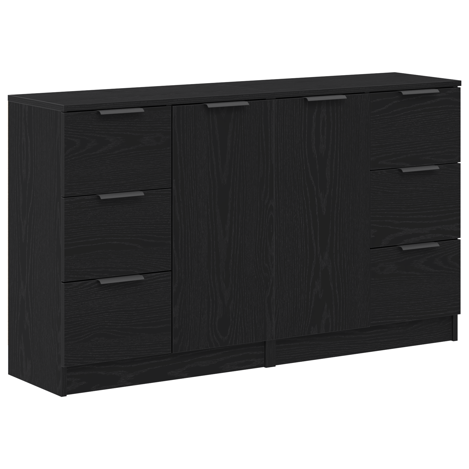 Mese laterale 2 buc Negru Stejar 60x30x70 cm Lemn prelucrat — imaginea 2