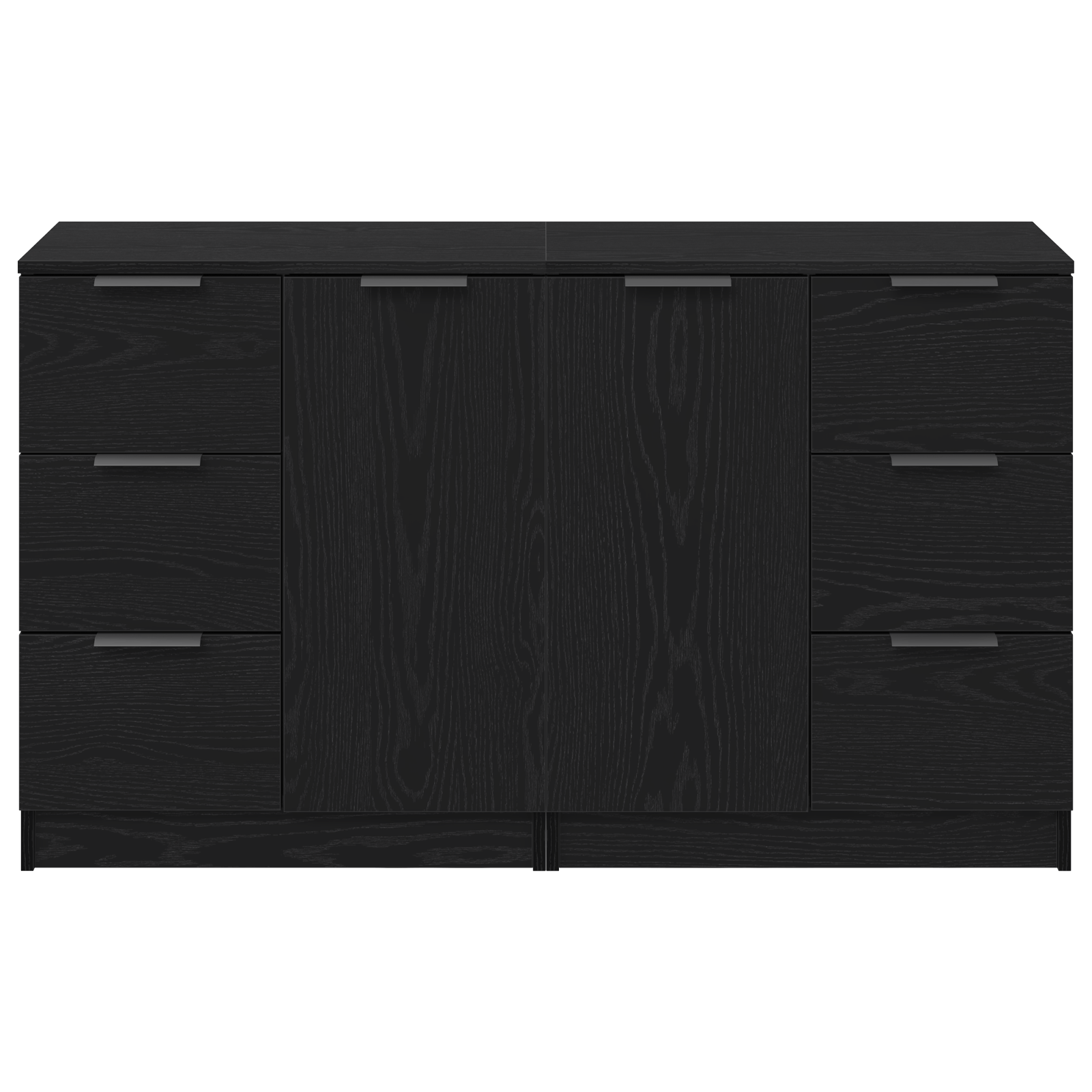 Mese laterale 2 buc Negru Stejar 60x30x70 cm Lemn prelucrat — imaginea 7