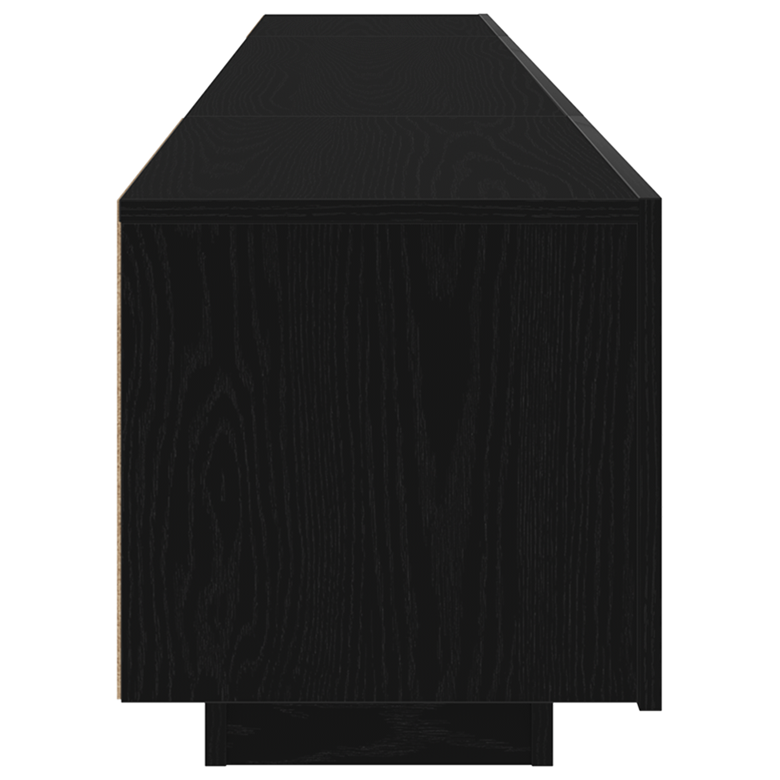 Dulap TV cu lumini LED stejar negru 200x35x40 cm lemn prelucrat — imaginea 12