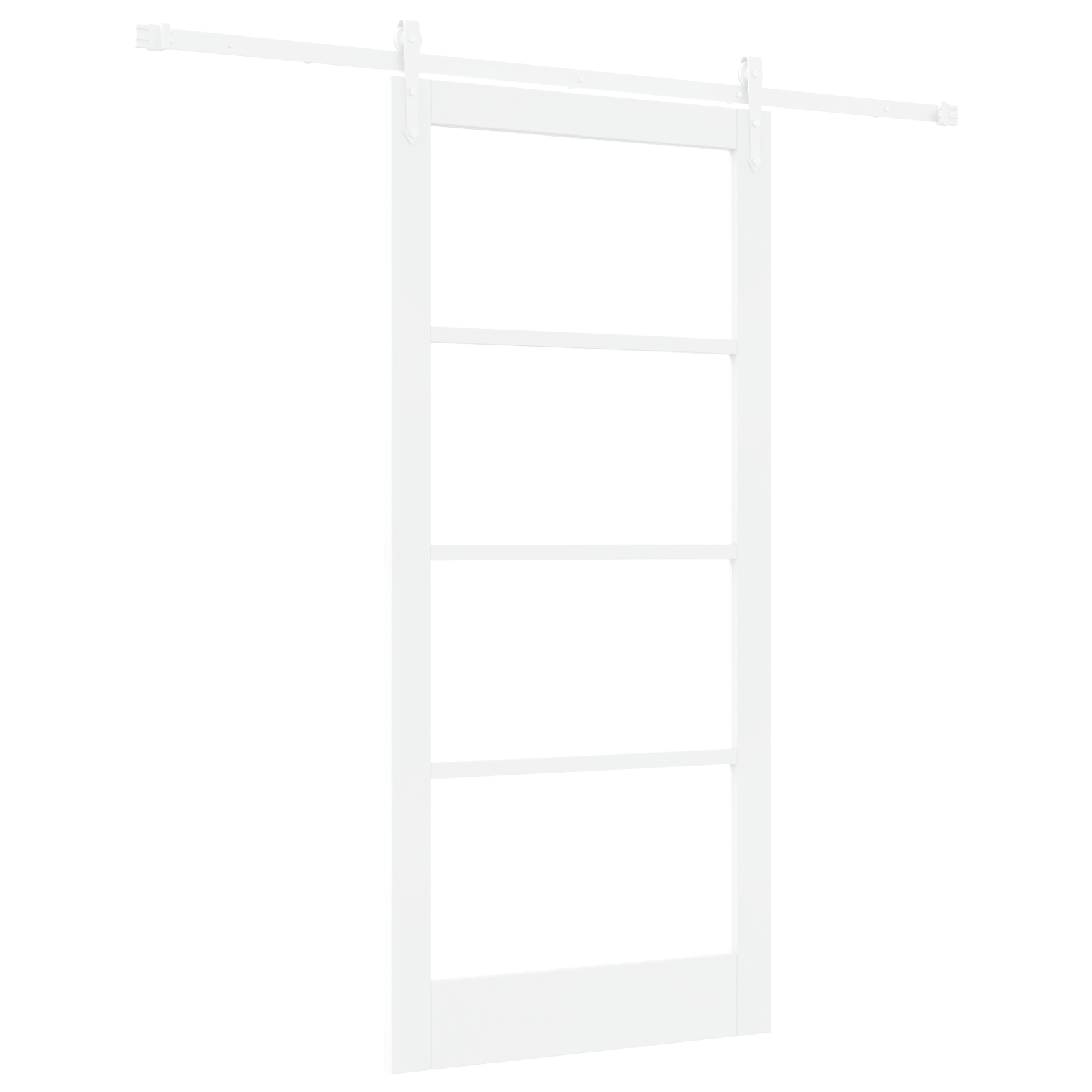 Usa glisanta cu set hardware alb 93x202 cm din lemn masiv de pin — imaginea 2