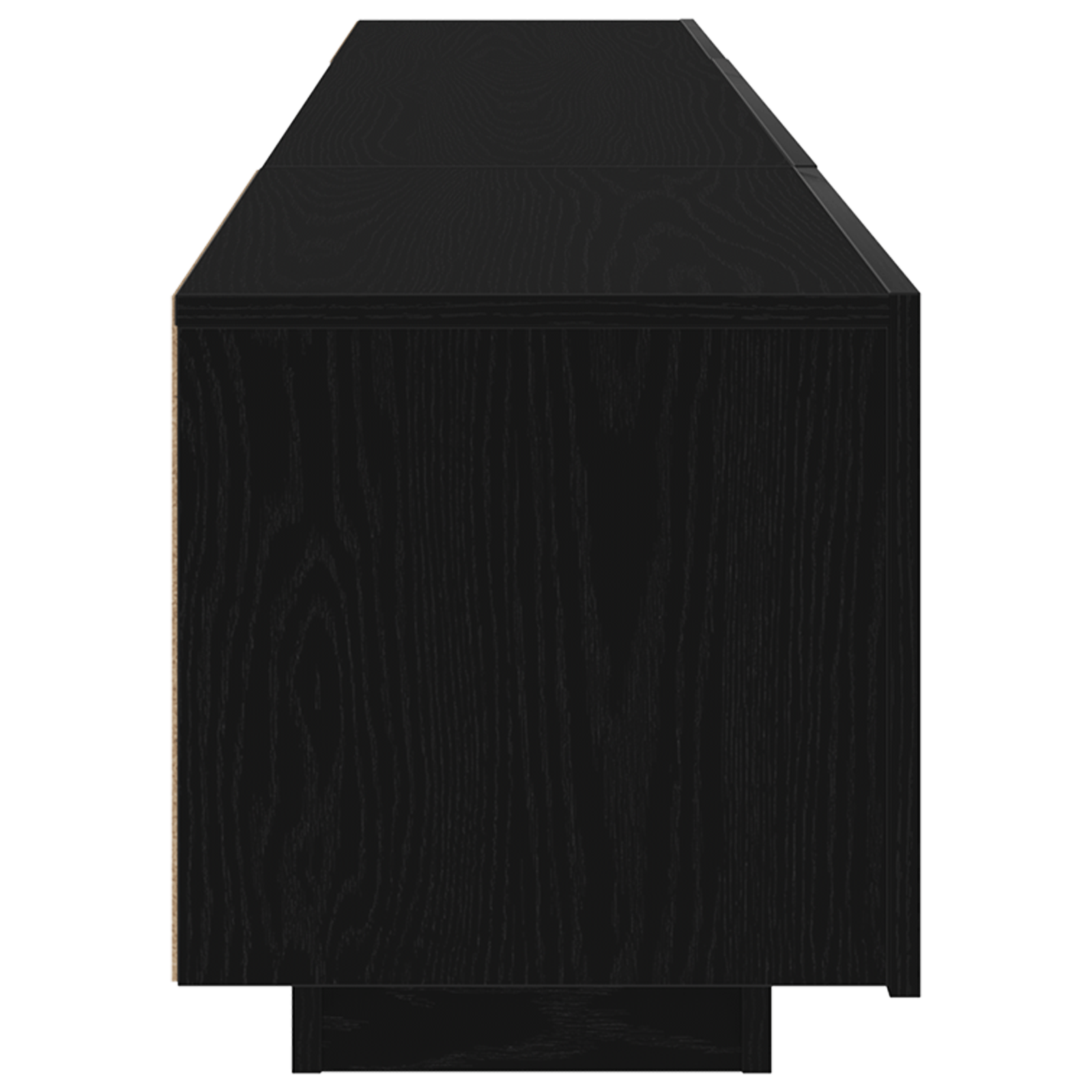 Dulap TV cu lumini LED, stejar negru, 180x35x40 cm, din lemn prelucrat — imaginea 13