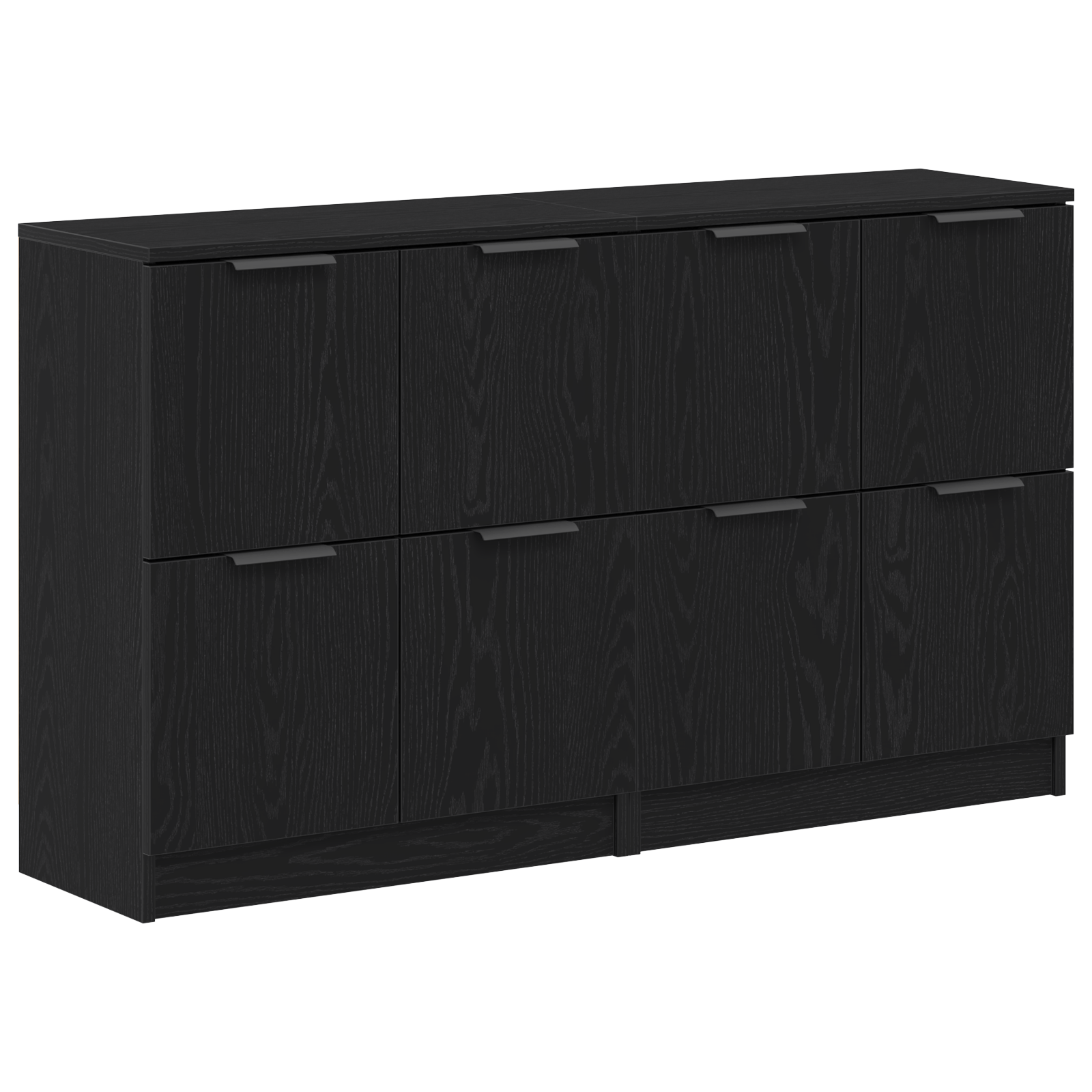 Bufete 2 buc Negru Stejar 60x30x70 cm Lemn prelucrat — imaginea 2