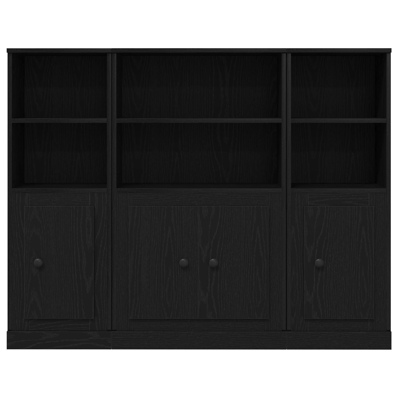 Highboard Negru Stejar 132x35,5x103,5 cm Lemn prelucrat — imaginea 8