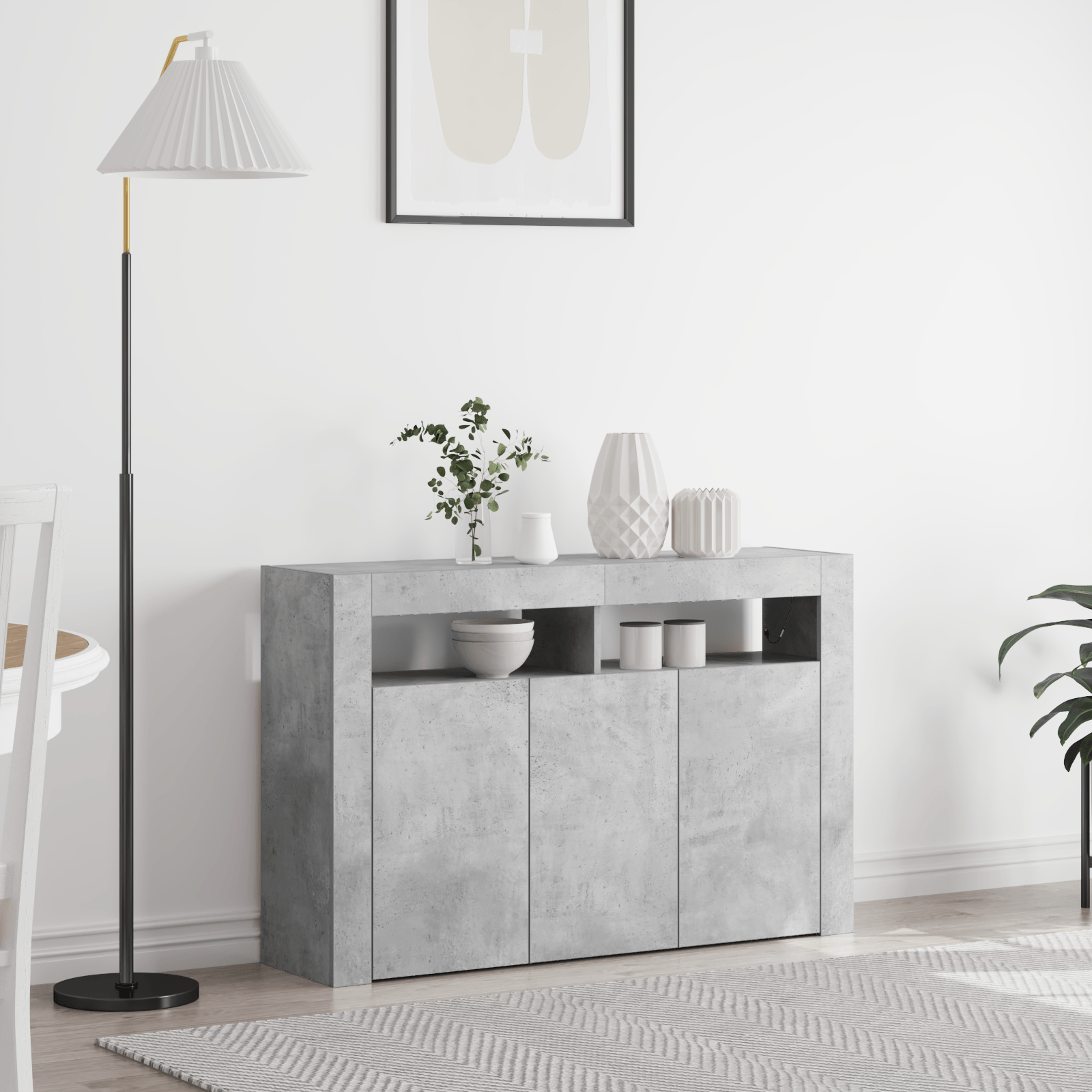 Comoda Gri beton Lemn stratificat 116 x 30 x 75 cm Rectangulara