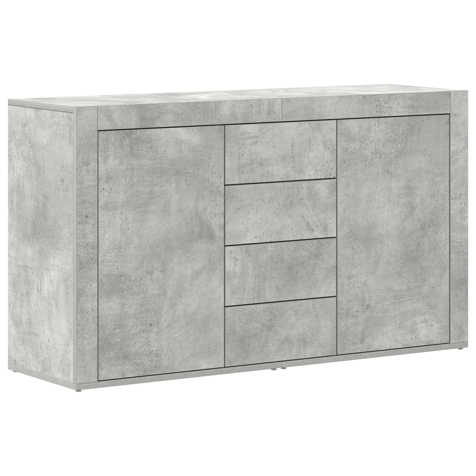Bufet Gri Beton Lemn Prelucrat 120 x 36 x 69 cm Depozitare — imaginea 2