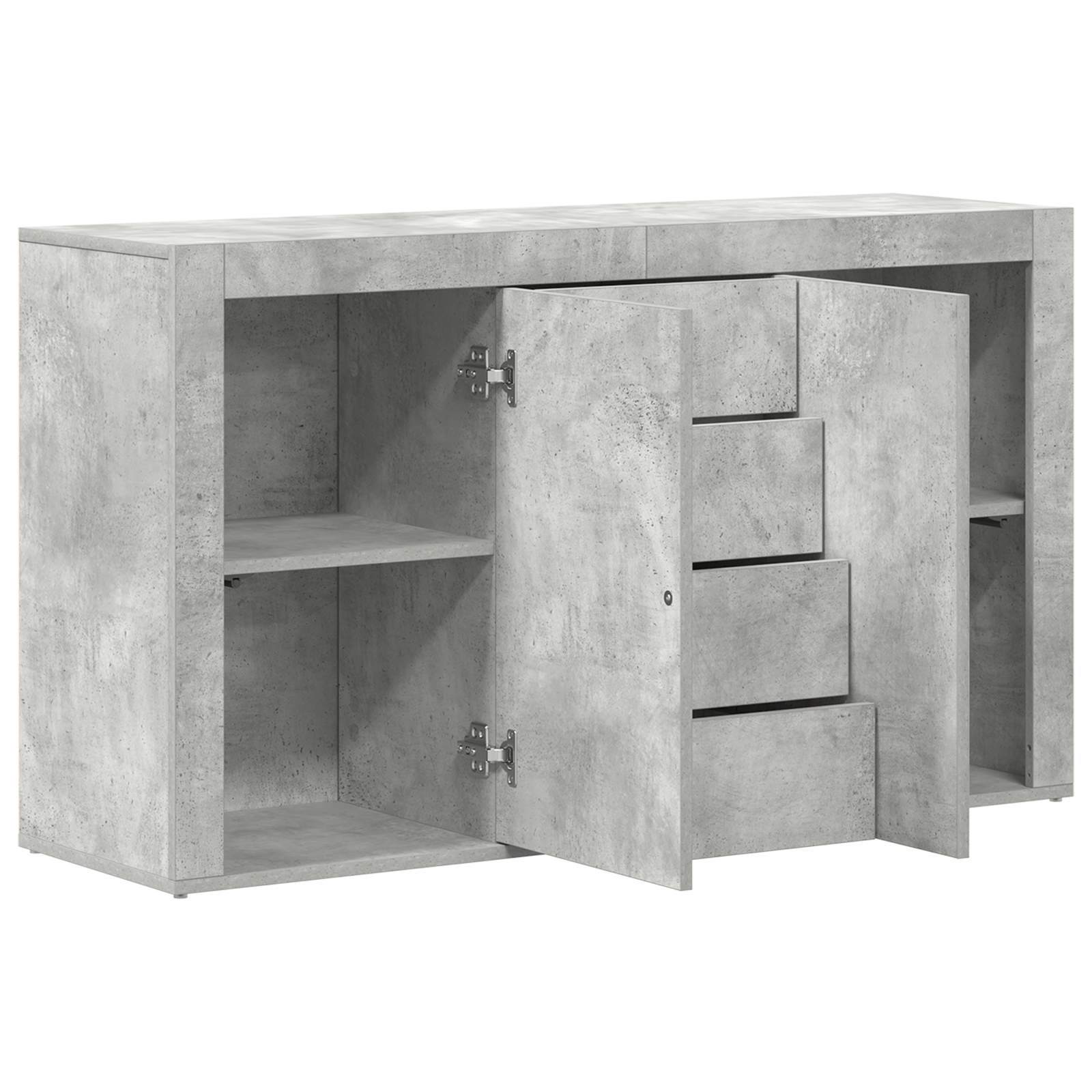 Bufet Gri Beton Lemn Prelucrat 120 x 36 x 69 cm Depozitare — imaginea 5
