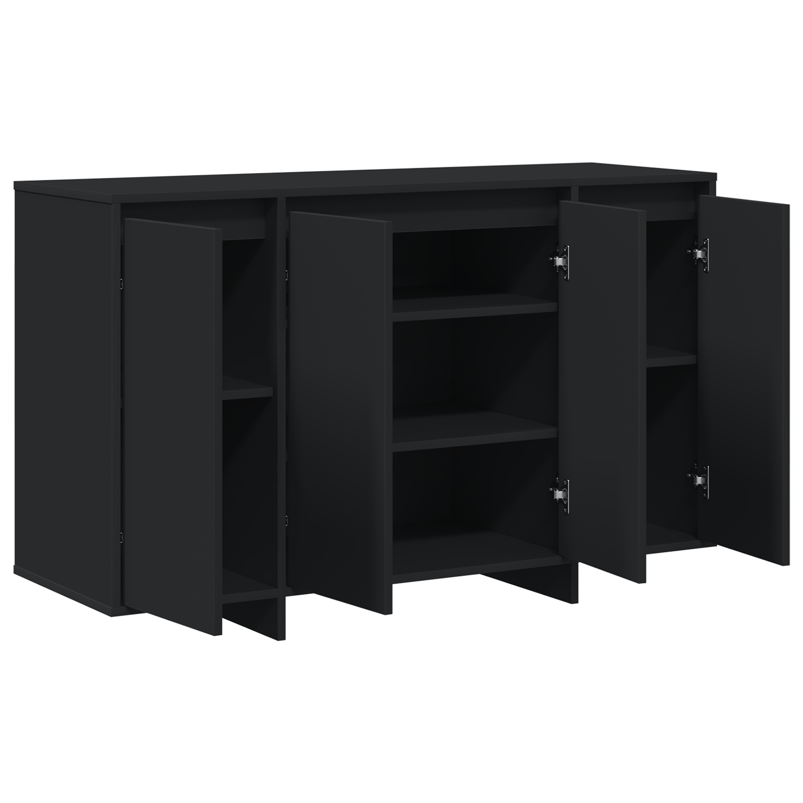 Bufet Negru Negru Lemn prelucrat 120 x 41 x 75 cm Bufet Negru — imaginea 5