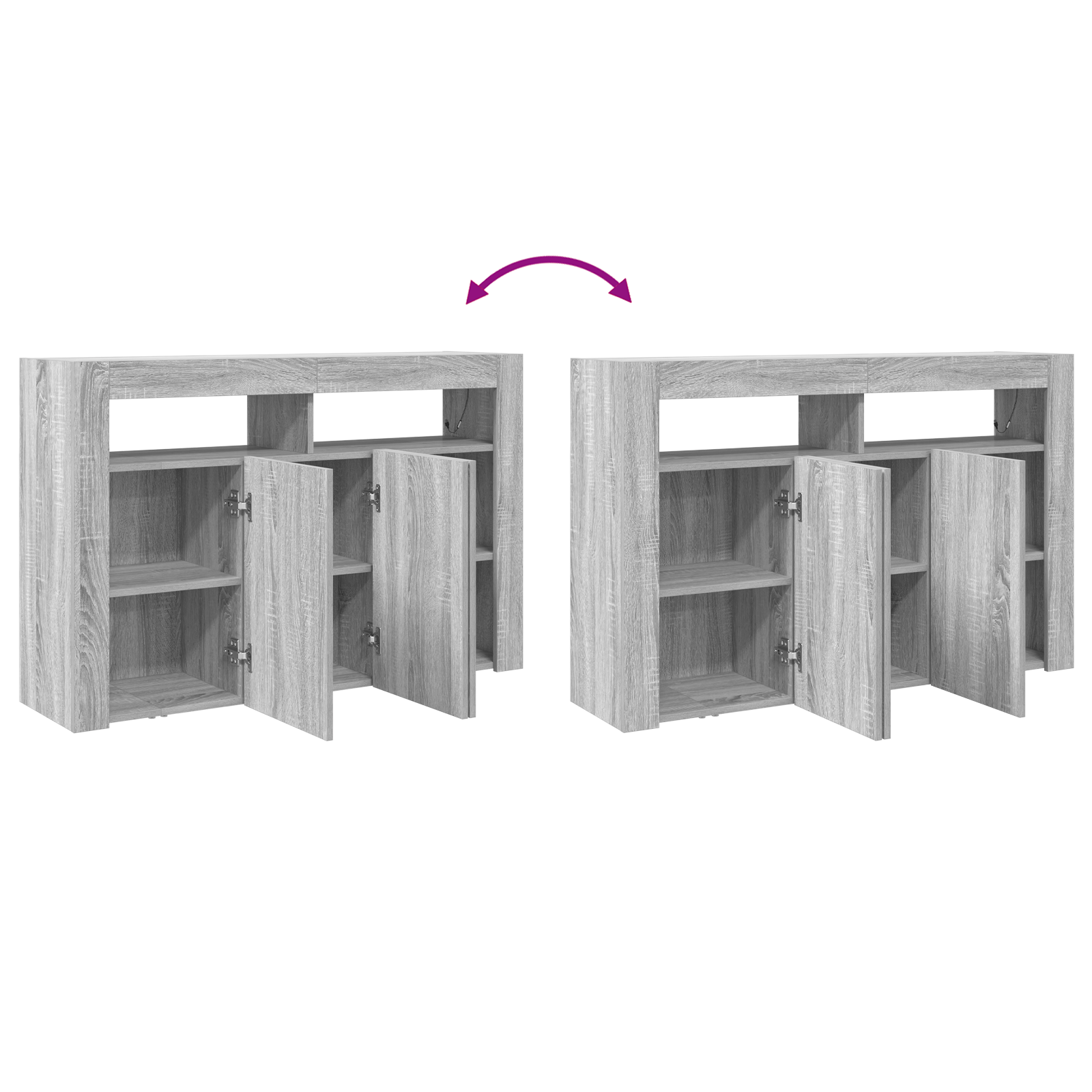 Dulap Gri sonoma Lemn laminat 116 x 30 x 75 cm Dulap — imaginea 12