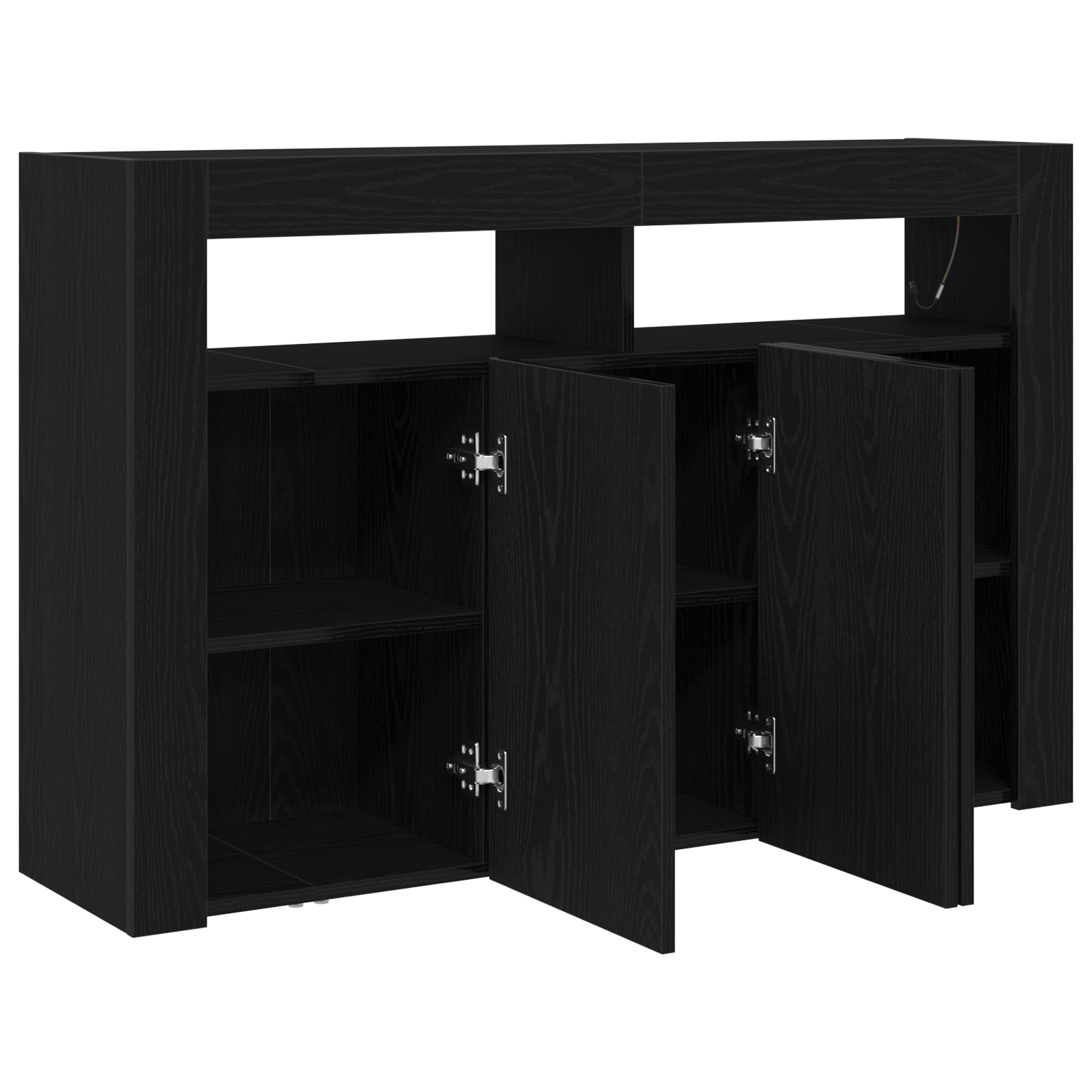 Comoda Stejar Negru Lemn Ingineresc 116 x 30 x 75 cm — imaginea 5