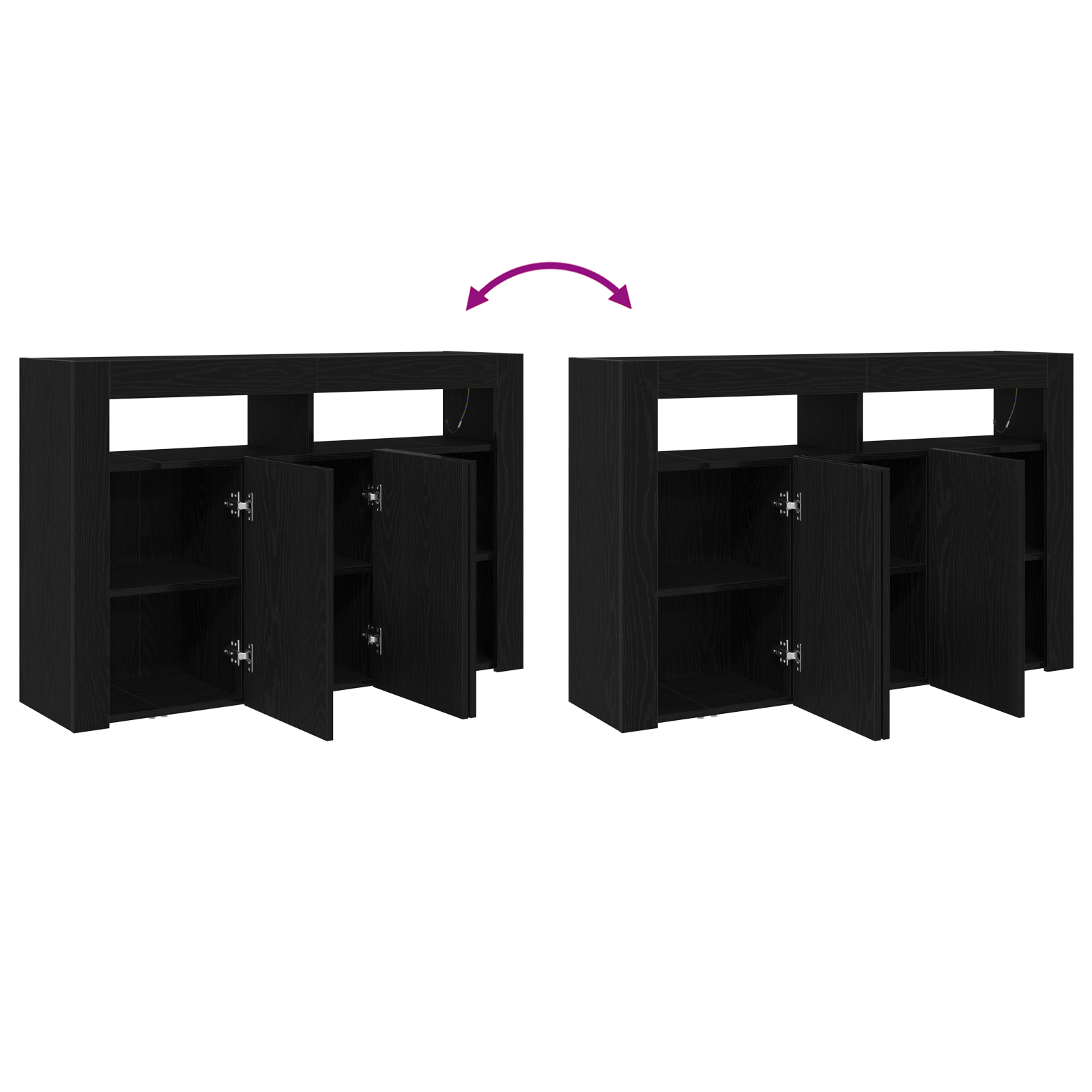 Comoda Stejar Negru Lemn Ingineresc 116 x 30 x 75 cm — imaginea 12