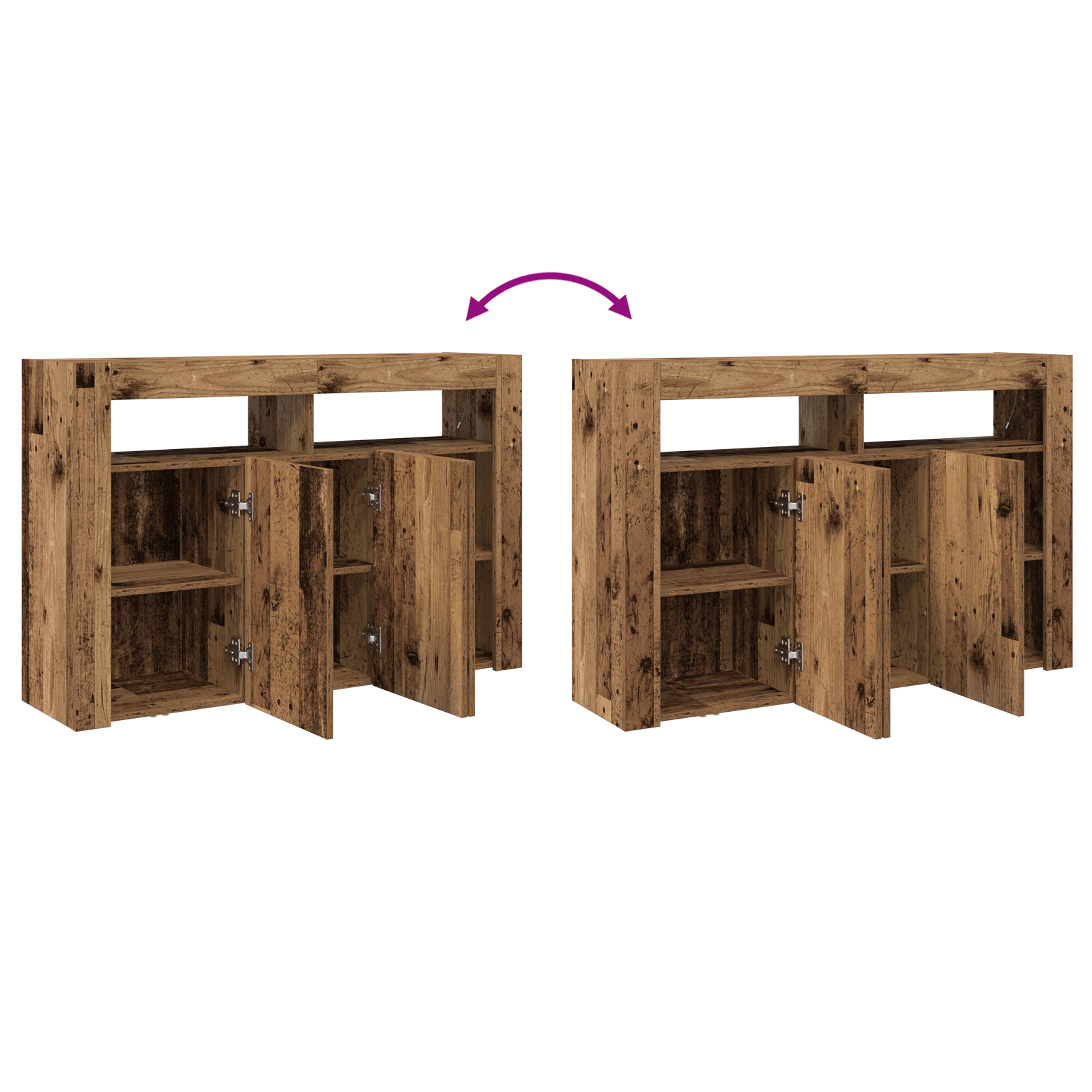 Bufet Lemn Vechi Lemn Ingineresc 116 x 30 x 75 cm Bufet — imaginea 12