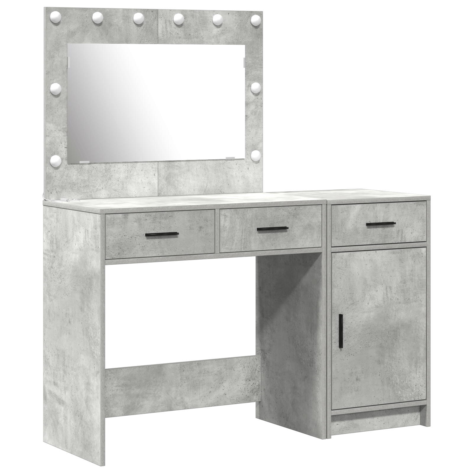 Set de toaleta 2 piese cu LED Gri beton din lemn prelucrat — imaginea 2