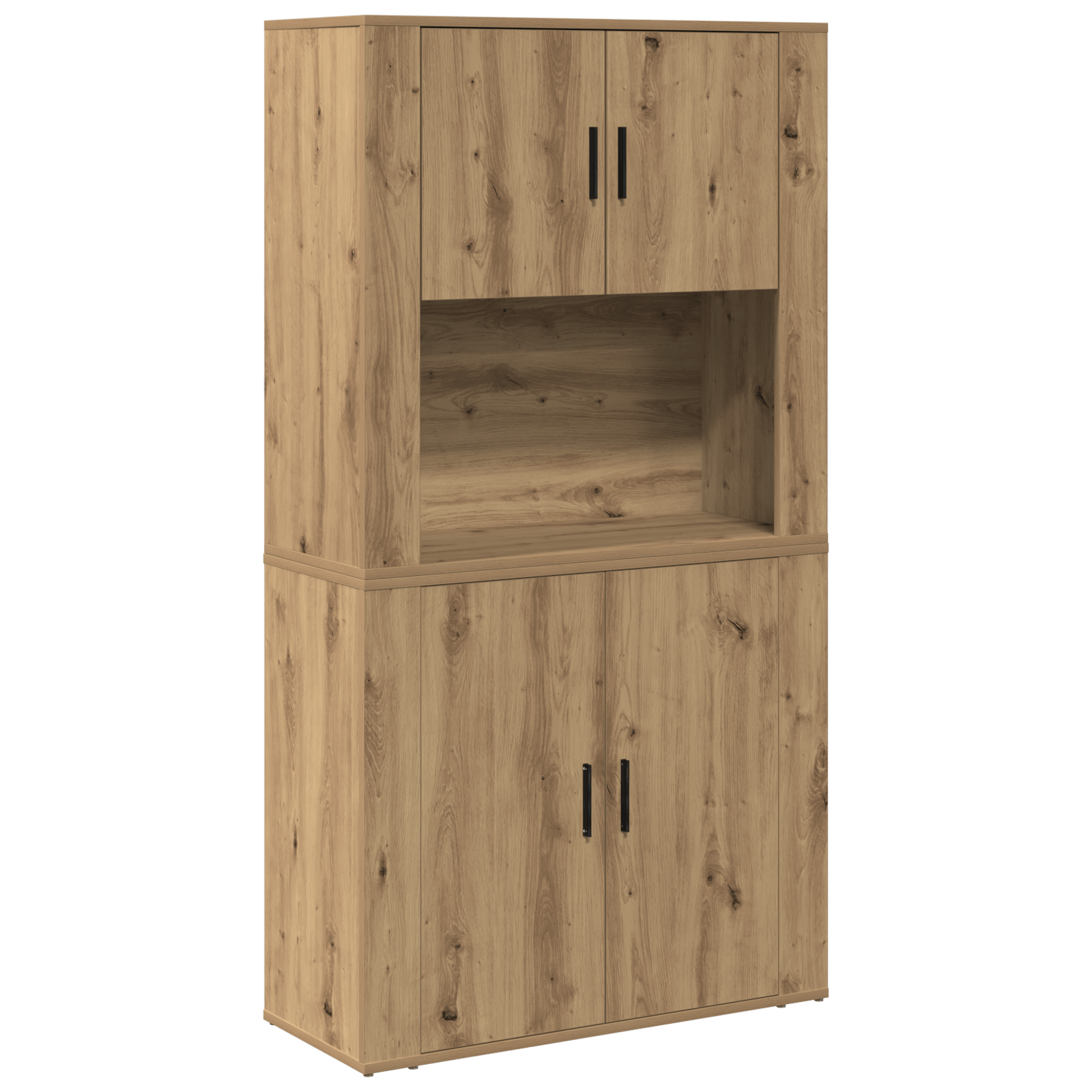 Highboard Artisan Stejar 80x33x150 cm Lemn prelucrat — imaginea 2