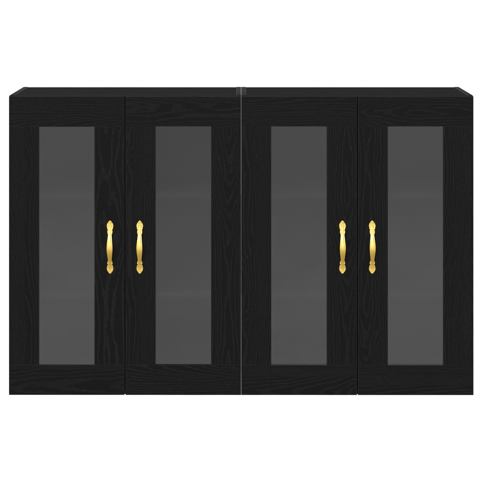 Dulapuri montate pe perete 2 buc Negru Stejar 69,5x34x90 cm Lemn compus — imaginea 6