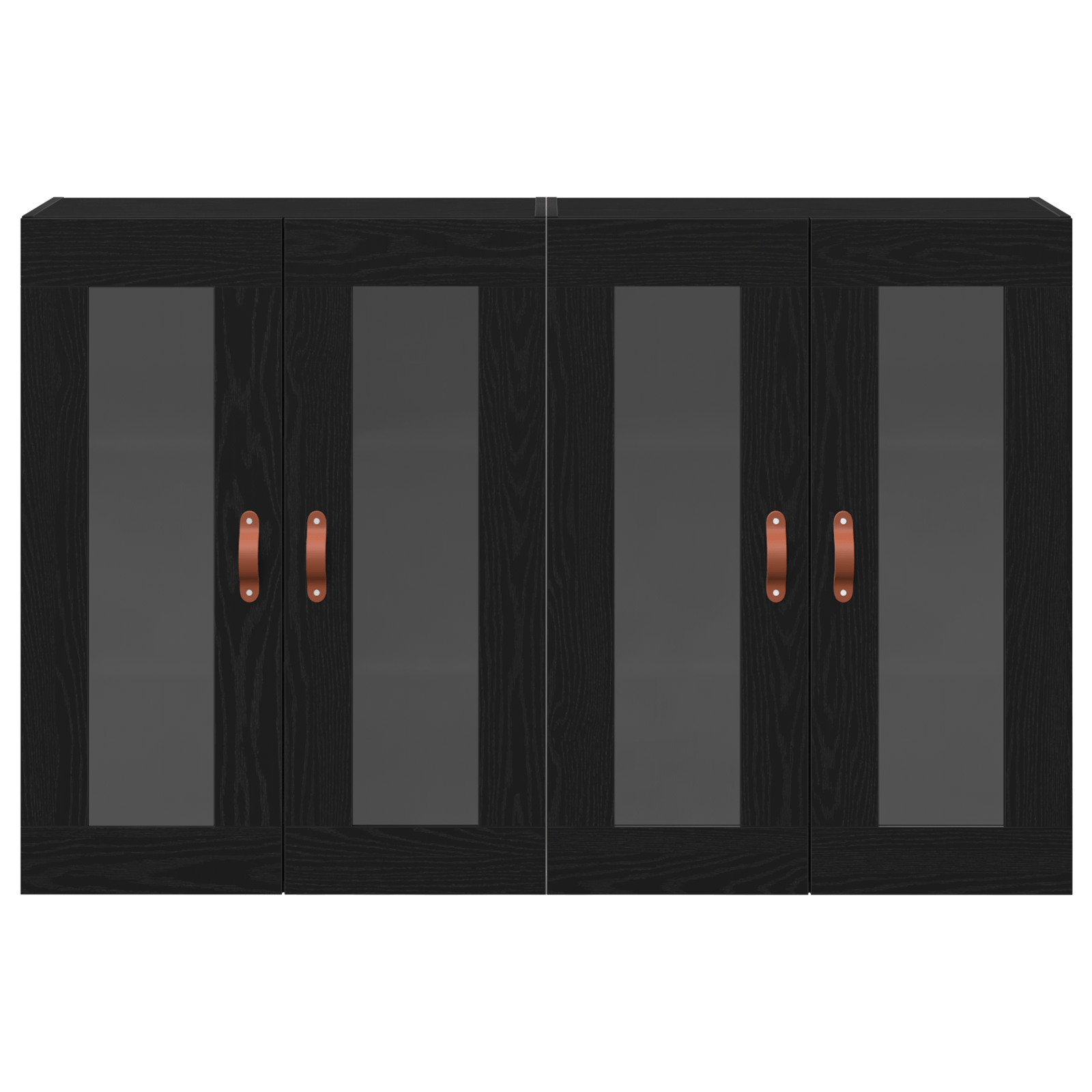 Mobilier de perete 2 buc Negru Stejar 69,5x34x90 cm Lemn compus — imaginea 6